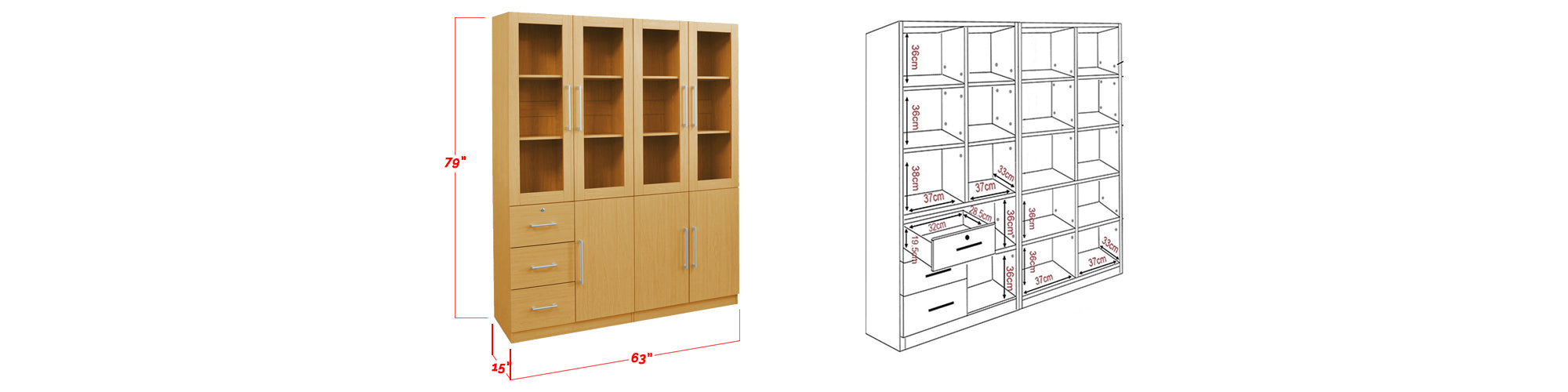 Darra Series 12 Display Cabinet With Glass Doors