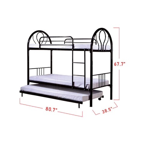 Image of Furnituremart Aurora Series double deck steel bed frame