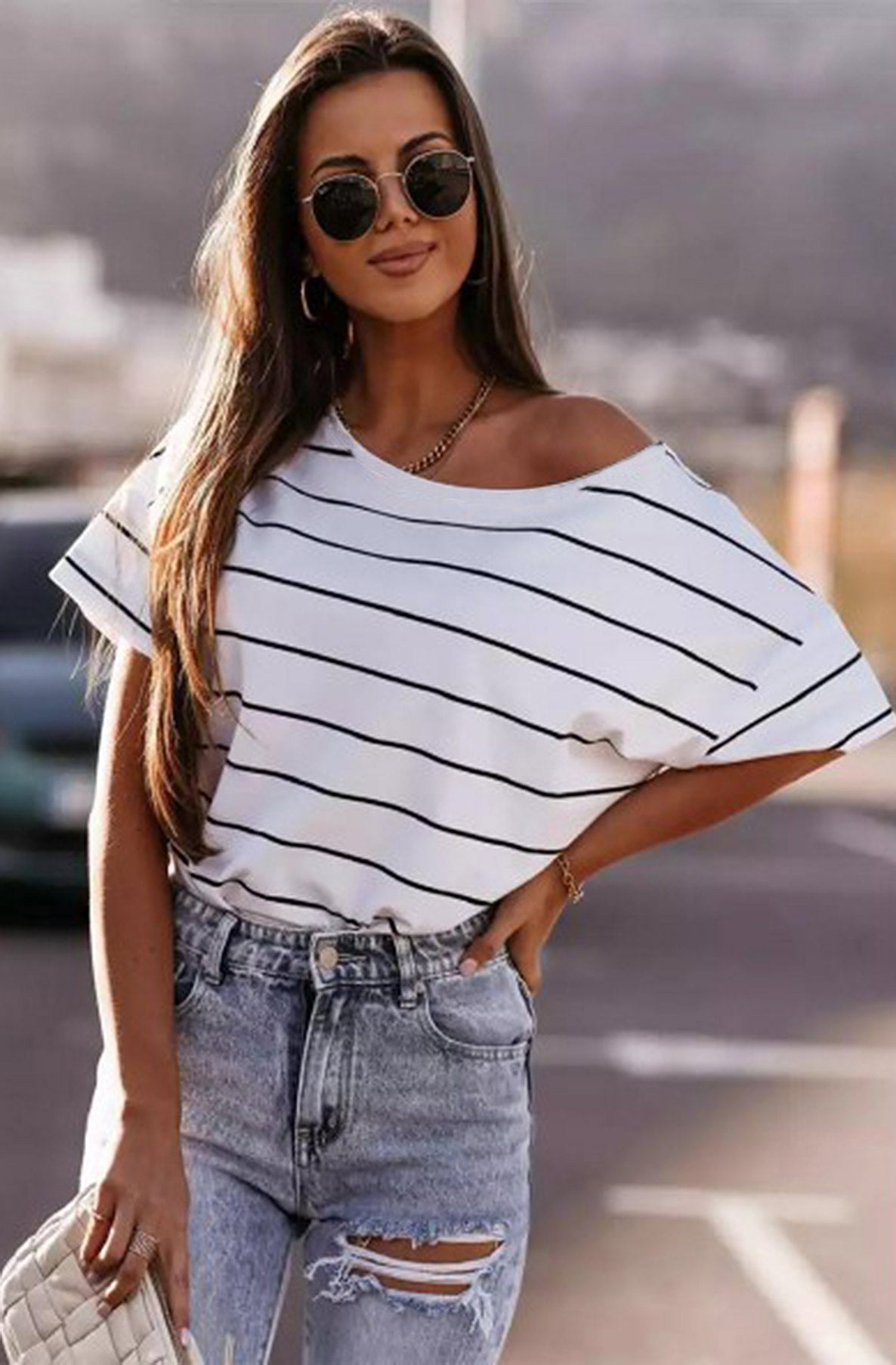 Ursula Striped T-shirt Top – Catwalk Wholesale