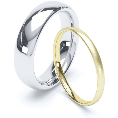 Traditional Court Profile Wedding Rings - Bow & Co Jewellery