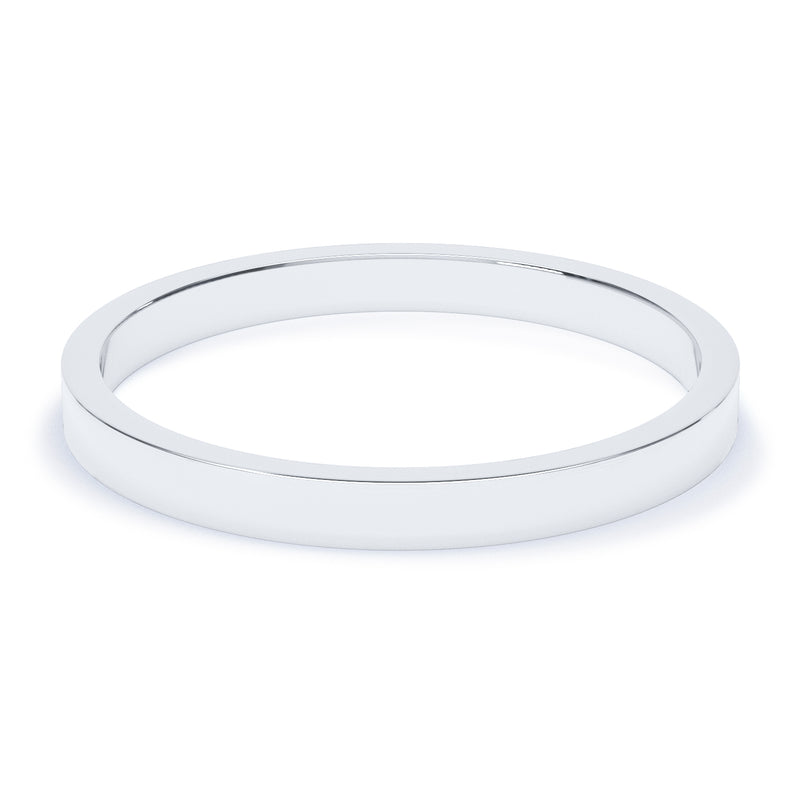 2.5mm Polished Flat Profile Wedding Band – Bow & Co Jewellery Ltd