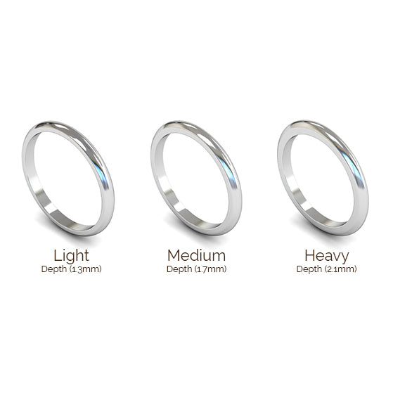 2.5mm Polished D Shape Profile Wedding Band – Bow & Co Jewellery Ltd