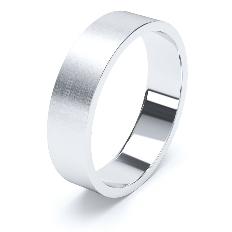 5mm Matt Finish Flat Profile Wedding Band – Bow & Co Jewellery Ltd