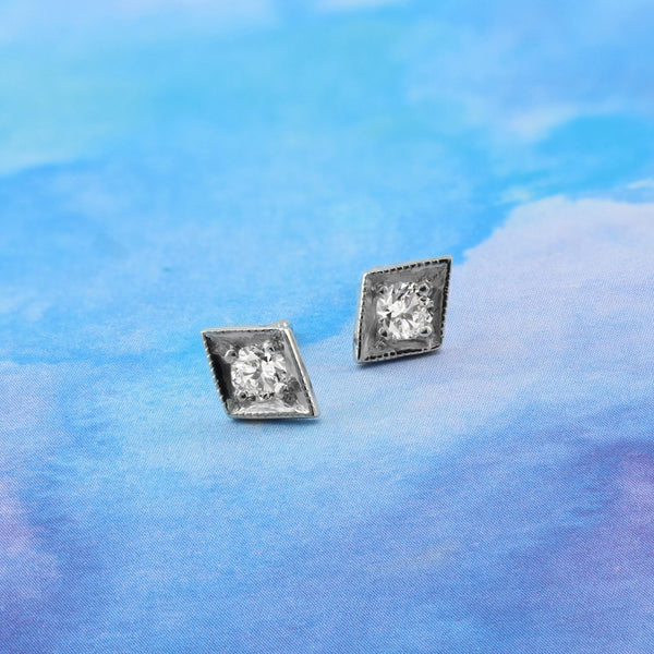 Lily Platinum Diamond Set Stud Earrings