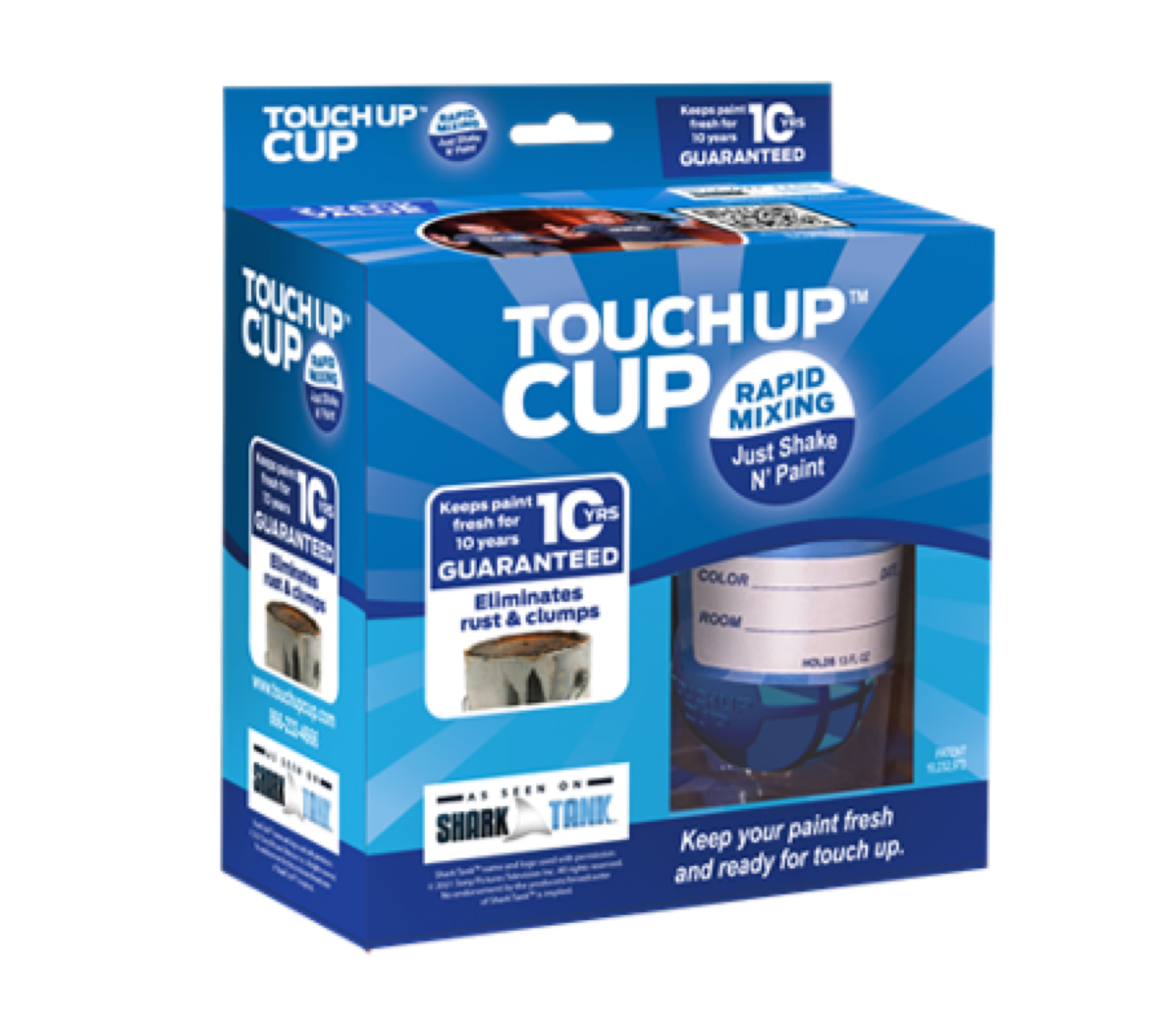  Touch Up Cup Contenedores de almacenamiento de pintura de  plástico vacíos con tapas para pintura sobrante, retoques, como se ve en  los productos Shark Tank, 13 onzas, paquete de 3 