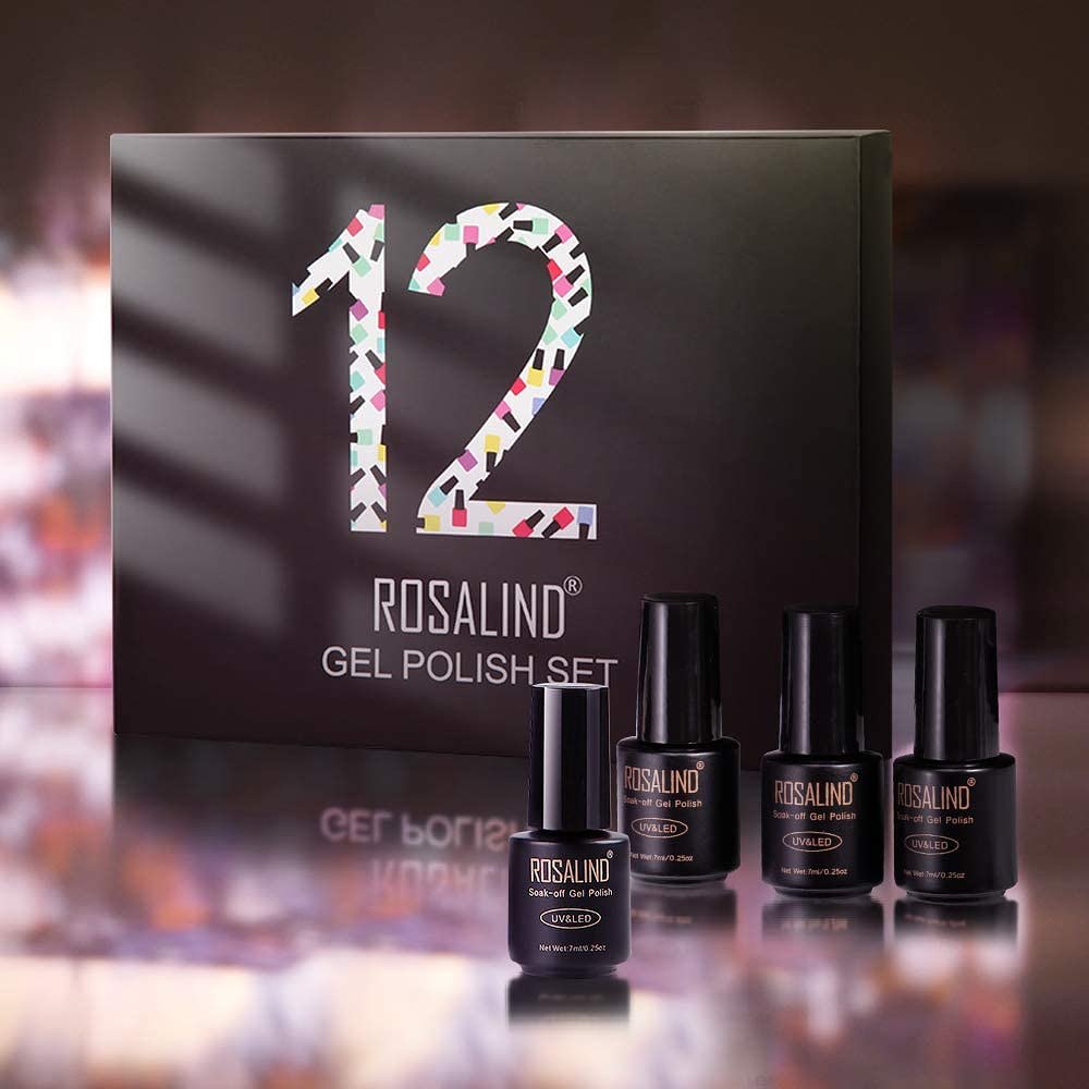 12-Kleuren Gel Nagellak Set - 7ml Flesjes met Elegante Kleuren en Glitters