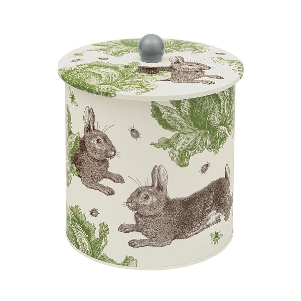 Storage canister Rabbit & Cabbage - Cookie jar - Round - Tin - Ø 17 x 17,3 cm - Thornback & Peel