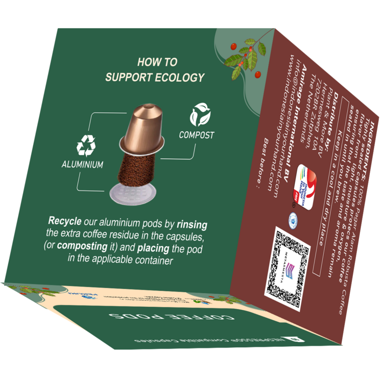 Plant&More - Kinjar Coffee- Specialty Indonesian coffee capsules - 30 pieces - Robusta Pagar Alam