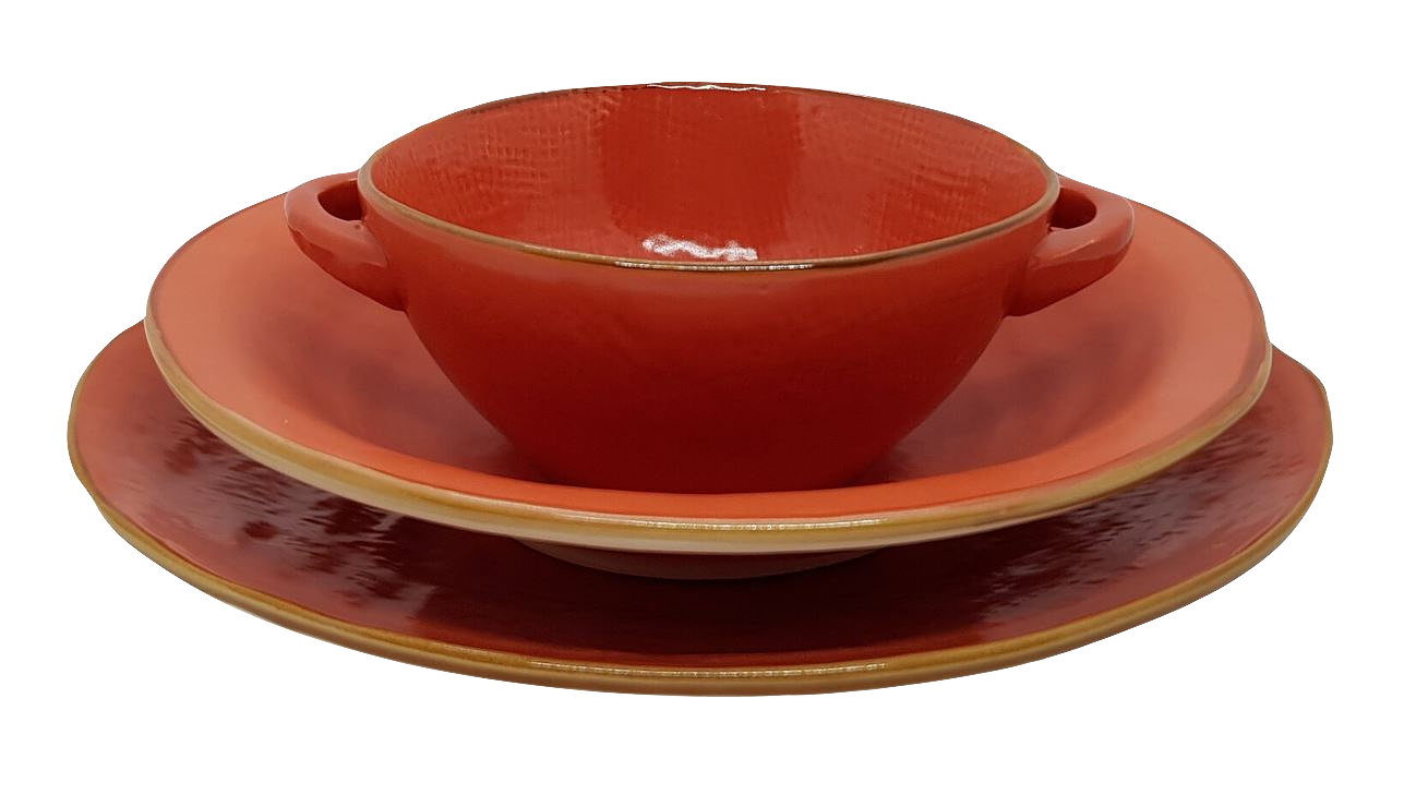 Vivi Oggi Deep Plate with Dinner Plate Orange