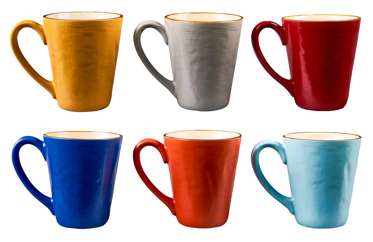 Vivi Oggi Colored Large Mugs set of 6