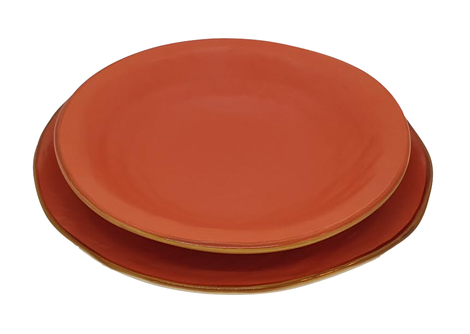 Vivi Oggi Deep Plate with Dinner Plate Orange