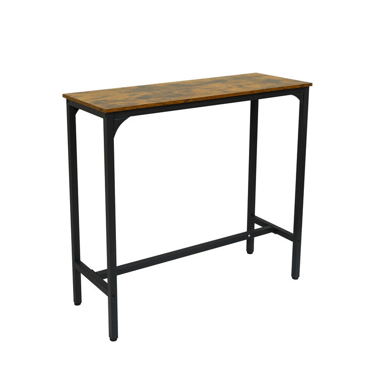 FURNILUX - Vintage Bar table industrial Rustic Brown with extra reinforcement in the corners - Metal