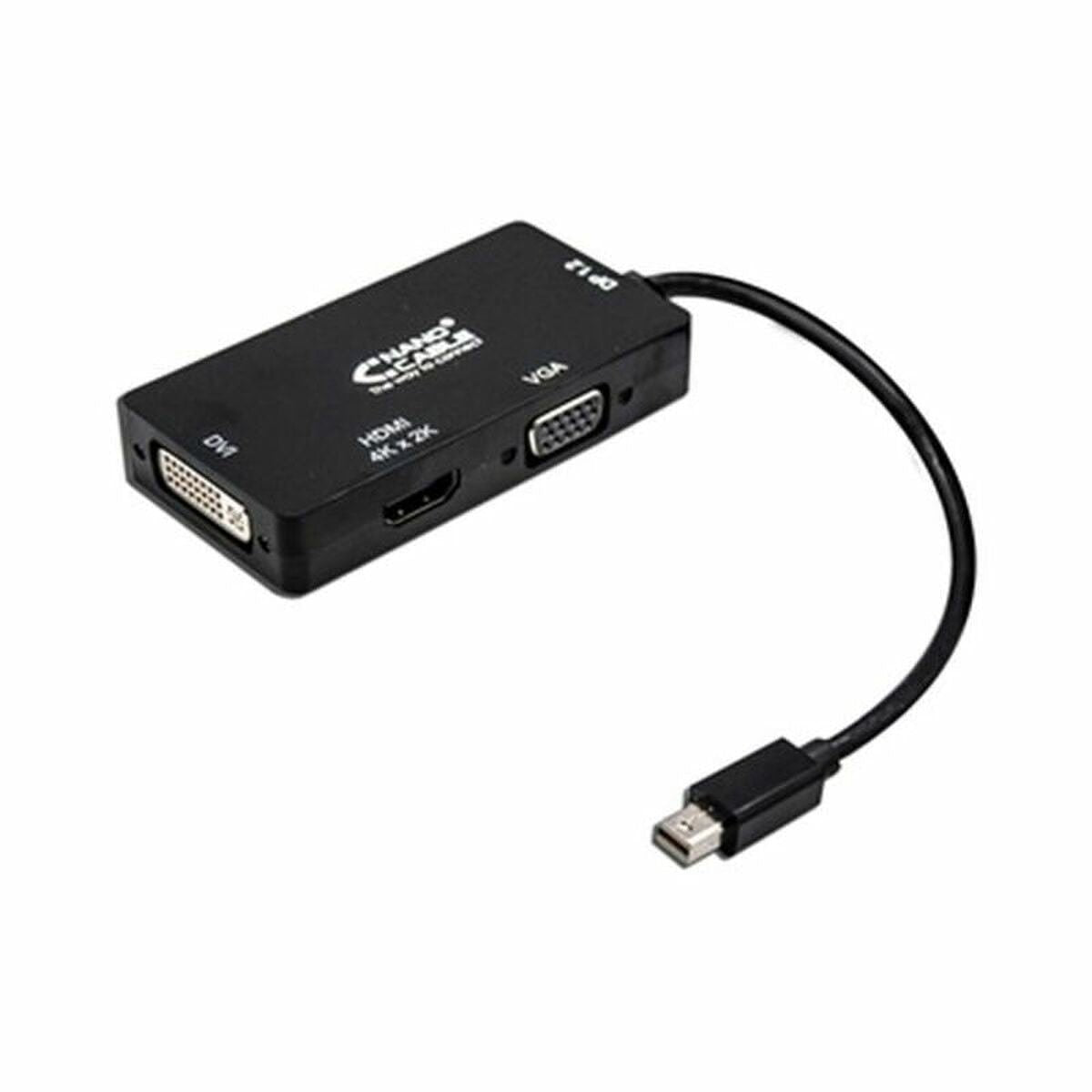 Adapter Mini DisplayPort naar VGA/DVI/HDMI 3 en 1 NANOCABLE 10.16.3302-BK