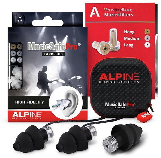 Alpine MusicSafe Pro - Music earplugs - Interchangeable filters - Black - 1 pair