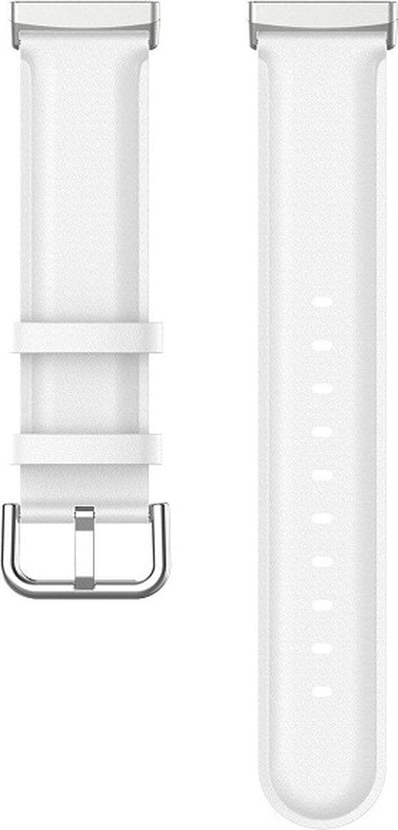 bandje geschikt voor Fitbit Versa 3 - Tailed Leren - Wit
