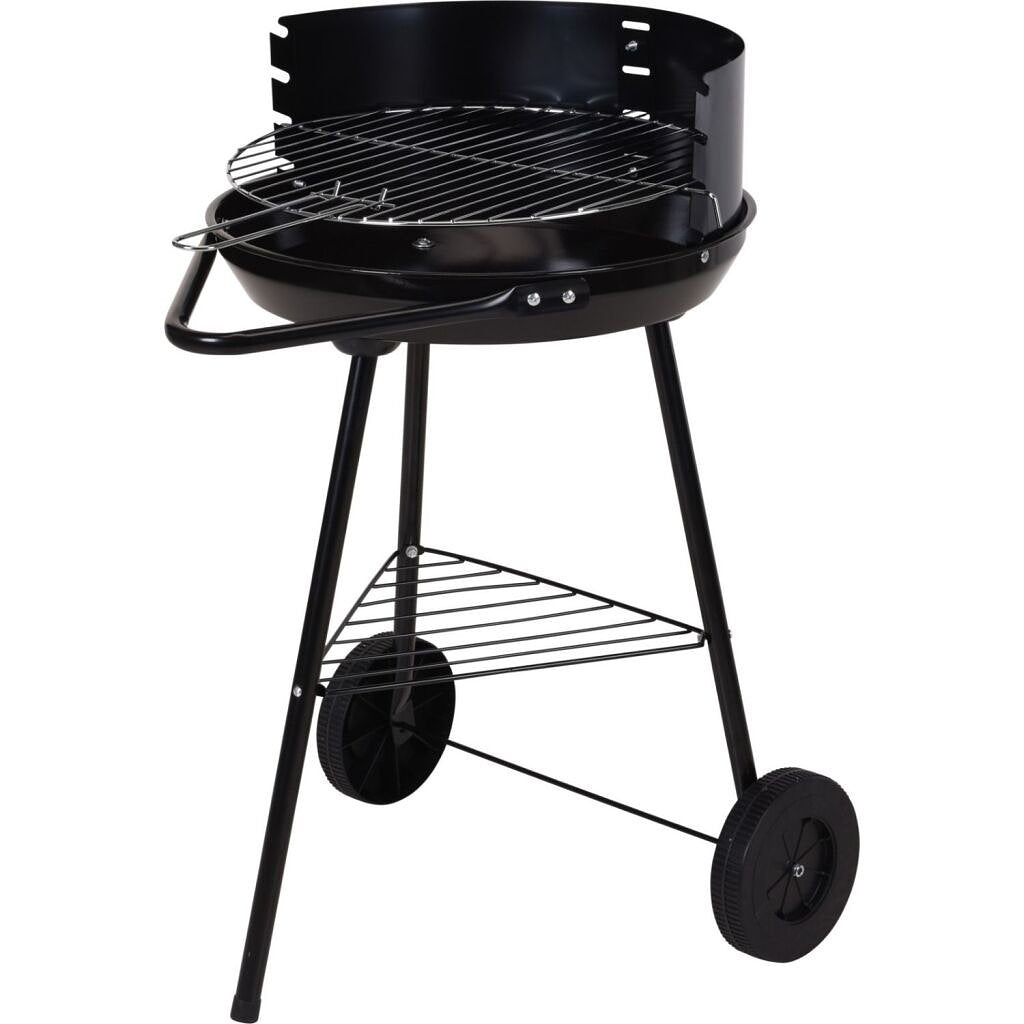 BBQ Barbecue + Wielen 40x45x70 cm Zwart