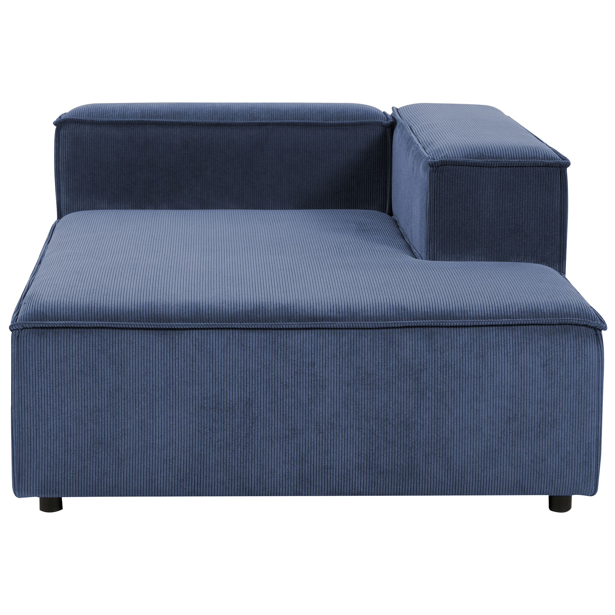 Beliani APRICA - Chaise longue - Blauw - Linkszijdig - Corduroy