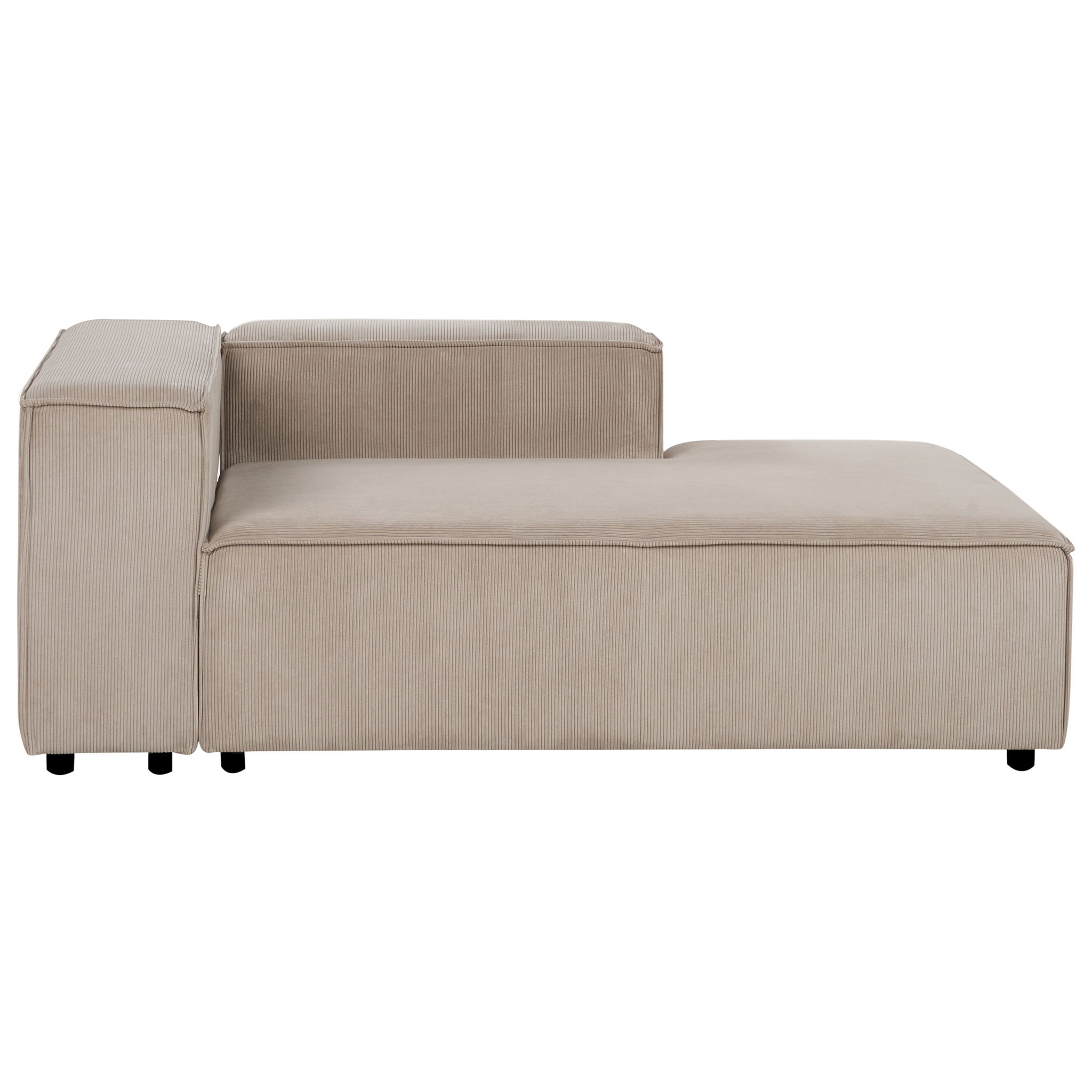 Beliani APRICA - Chaise longue - Lichtbruin - Linkszijdig - Corduroy