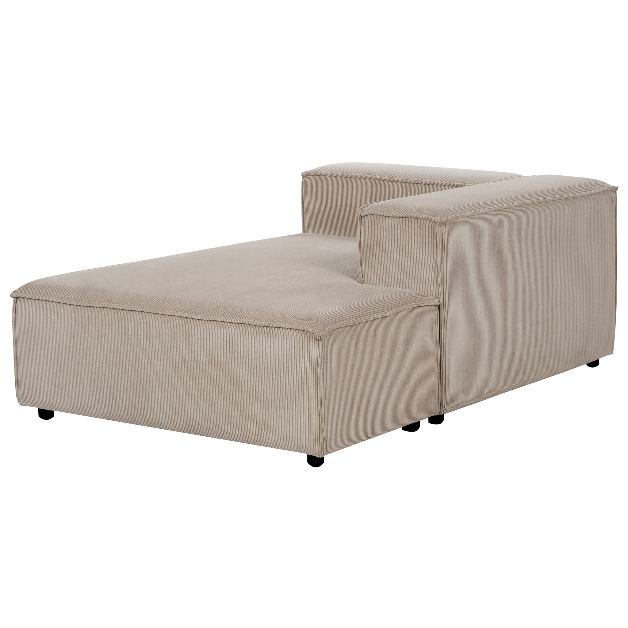 Beliani APRICA - Chaise longue - Lichtbruin - Linkszijdig - Corduroy