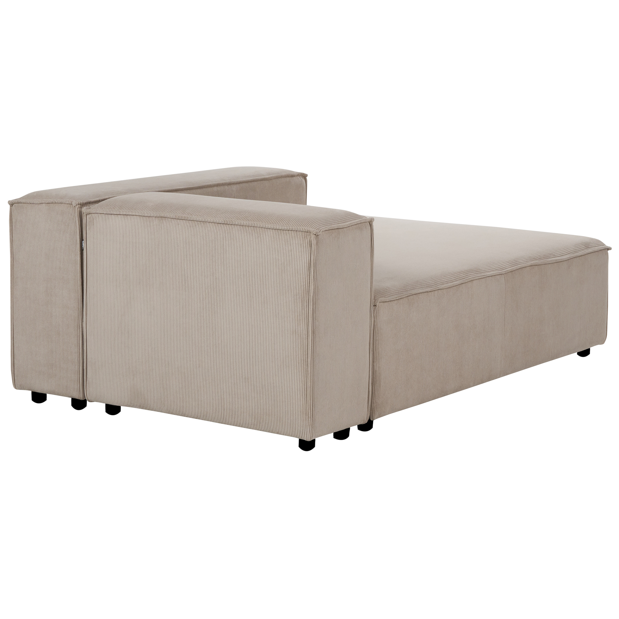 Beliani APRICA - Chaise longue - Lichtbruin - Linkszijdig - Corduroy