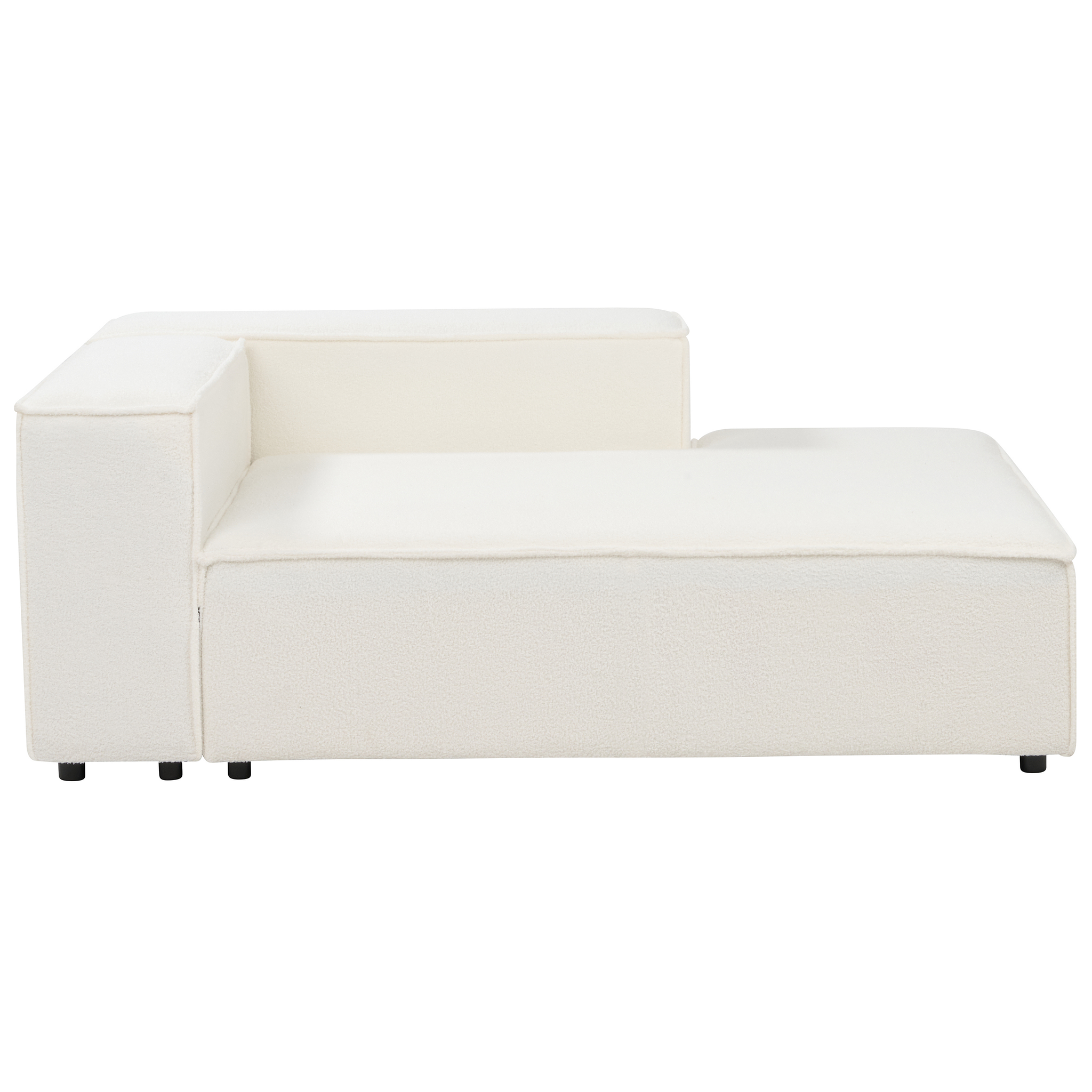 Beliani APRICA - Chaise longue - Wit - Linkszijdig - Bouclé