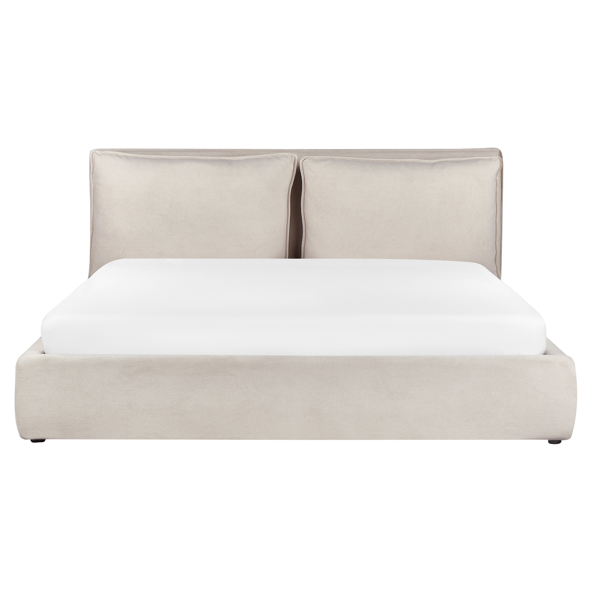 Beliani BAJONNA - Bed met opbergruimte - Lichtbeige - 180 x 200 cm - Polyester
