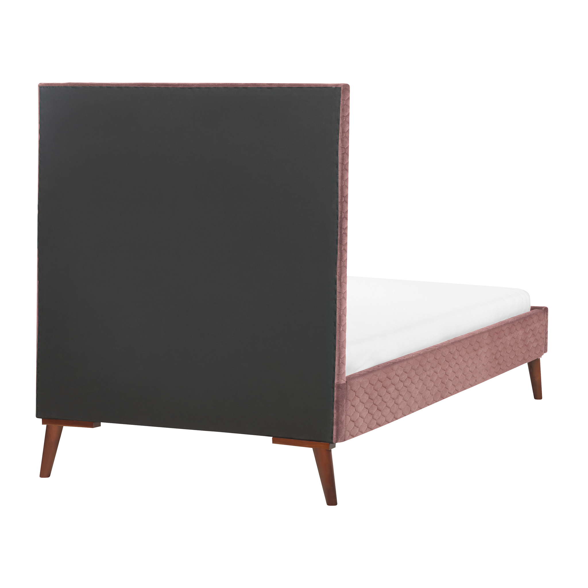 Beliani BAYONNE - Eenpersoonsbed - Roze - 90 x 200 cm - Fluweel
