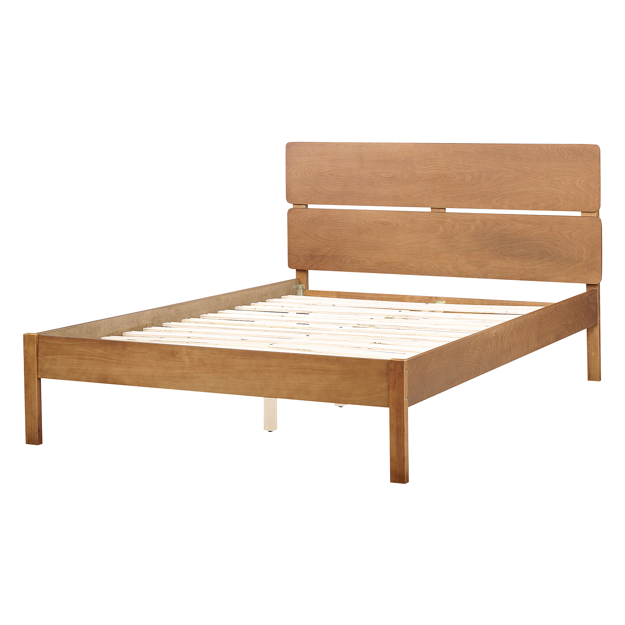 Beliani BOISSET  - Bed - Lichthout - 140 x 200 cm - Rubberhout