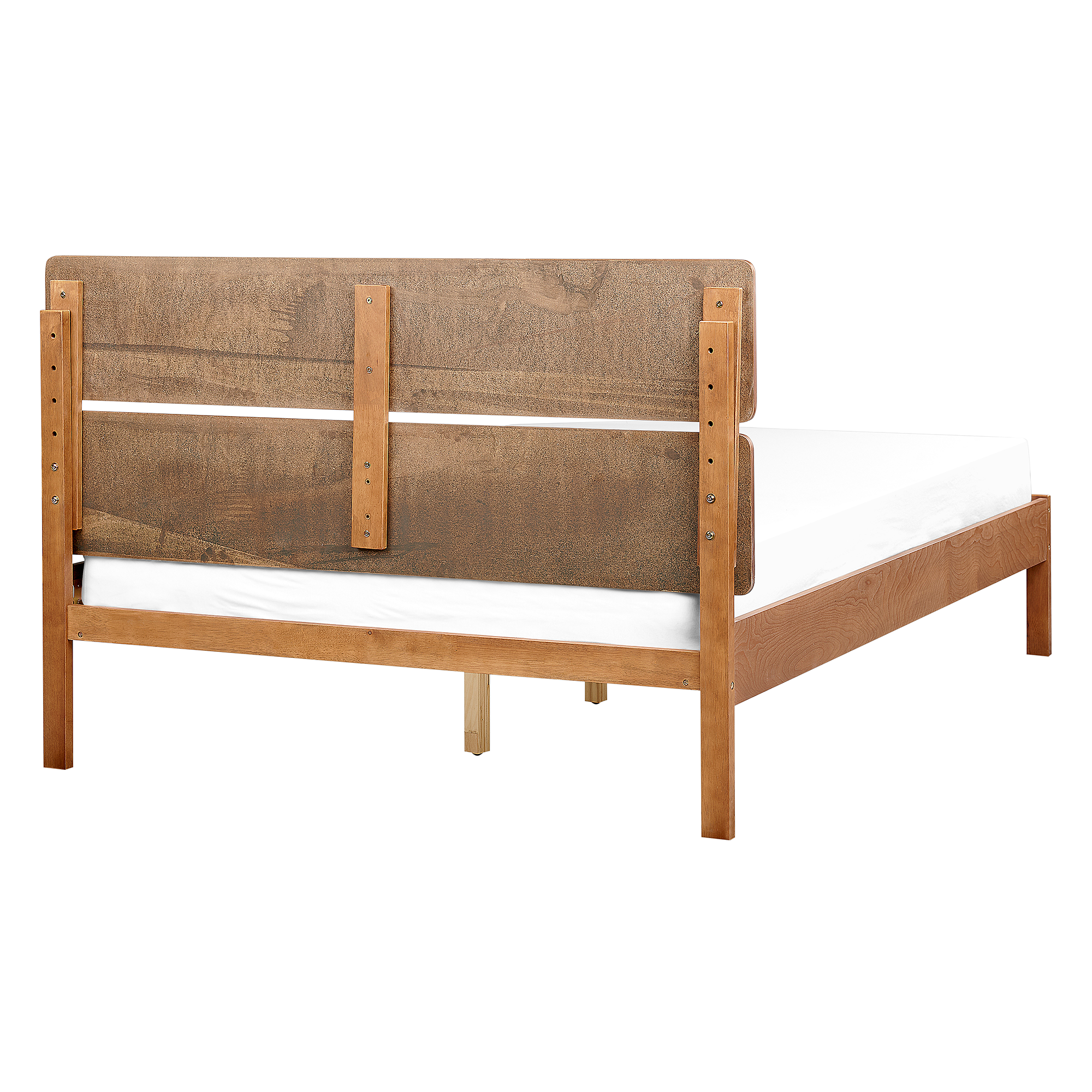 Beliani BOISSET  - Bed - Lichthout - 140 x 200 cm - Rubberhout