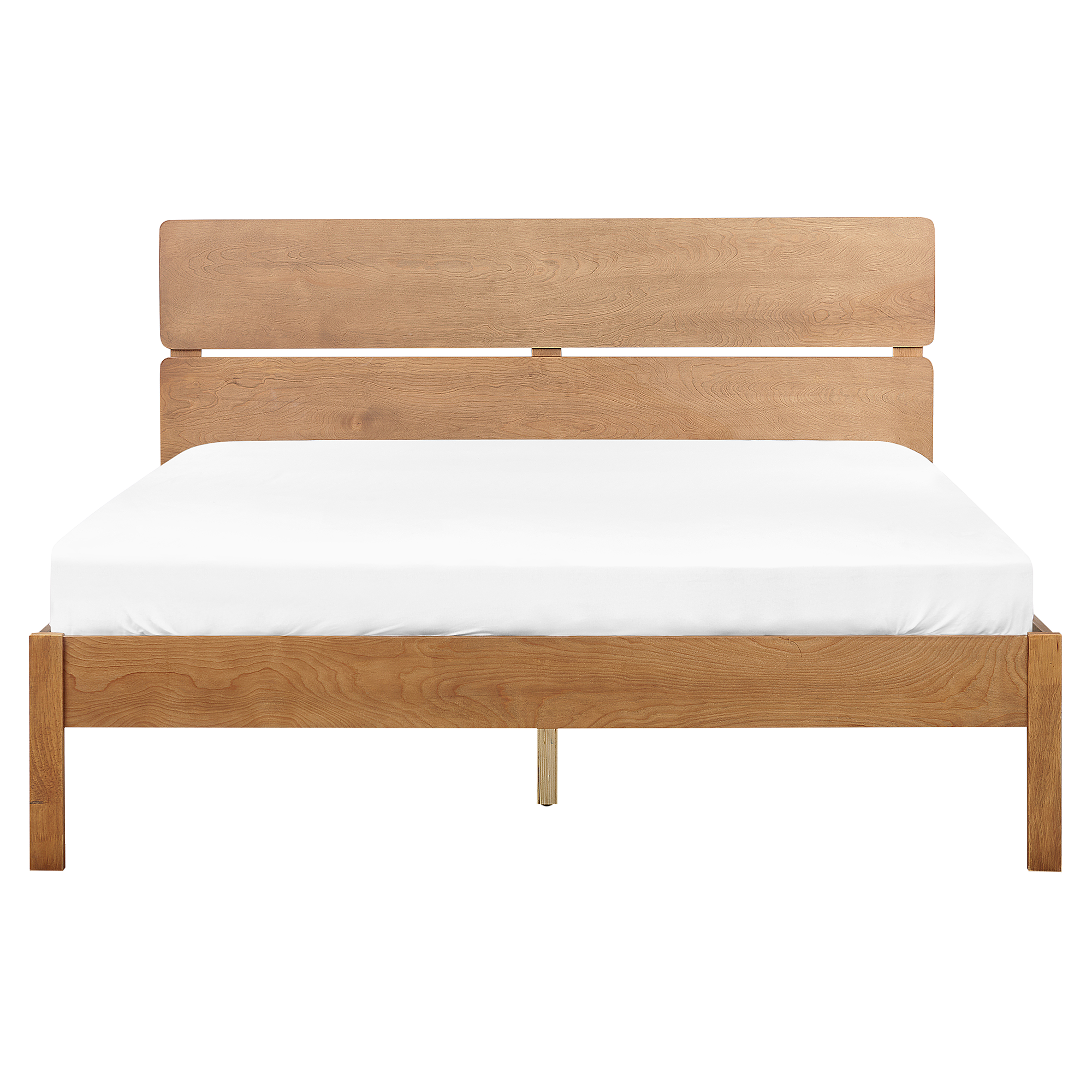 Beliani BOISSET  - Bed - Lichthout - 160 x 200 cm - Rubberhout