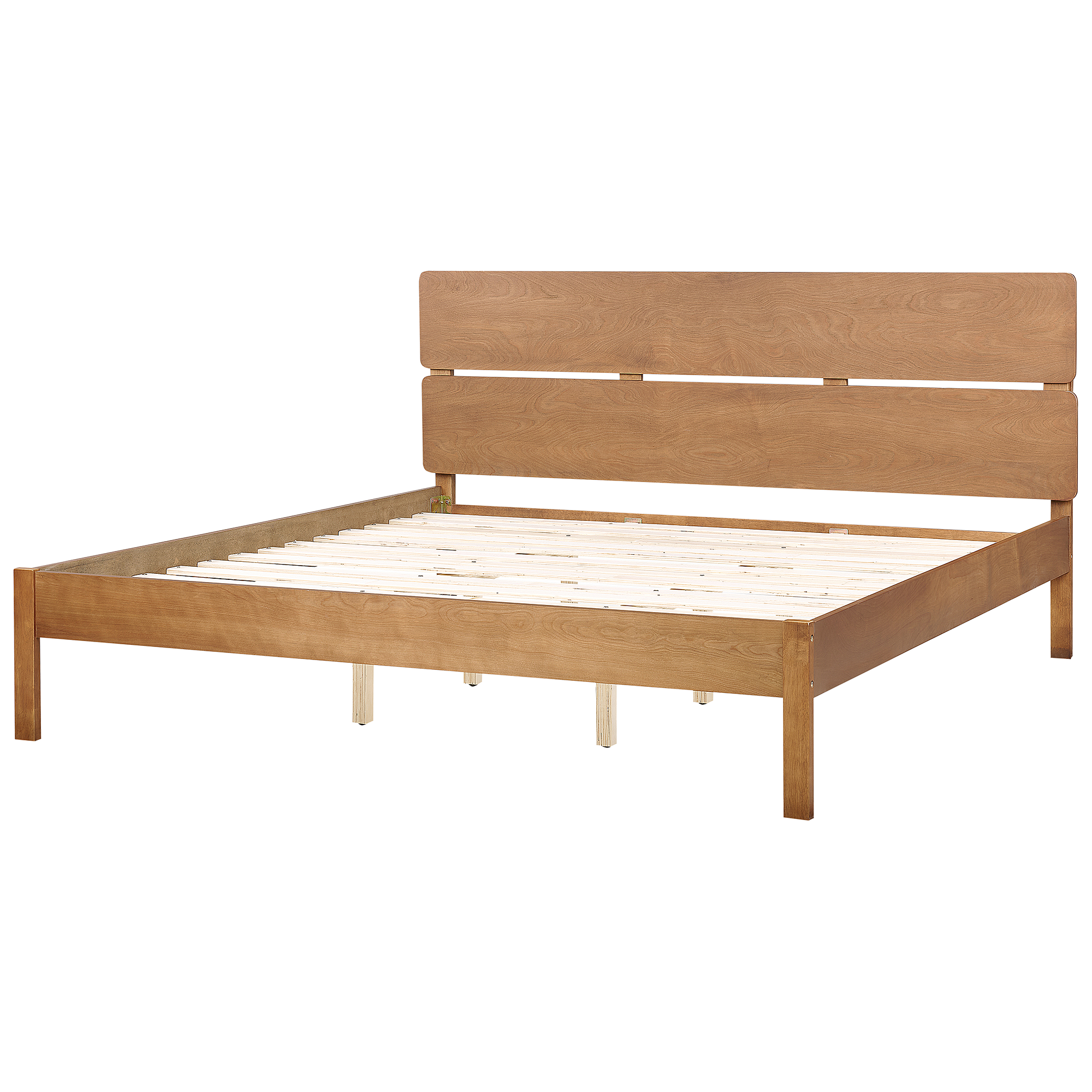 Beliani BOISSET  - Bed - Lichthout - 180 x 200 cm - Rubberhout