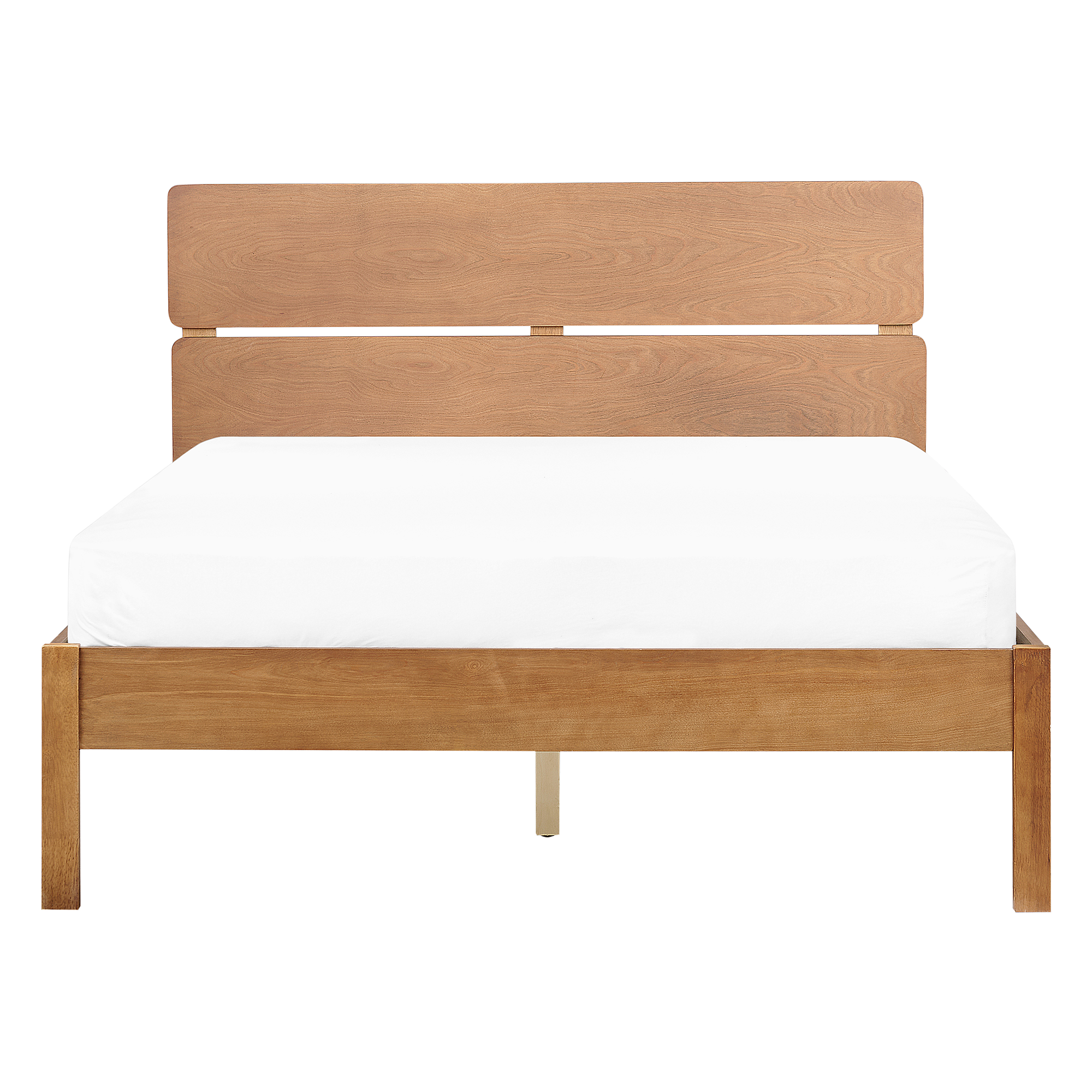 Beliani BOISSET  - Bed met LED - Lichthout - 140 x 200 cm - Rubberhout