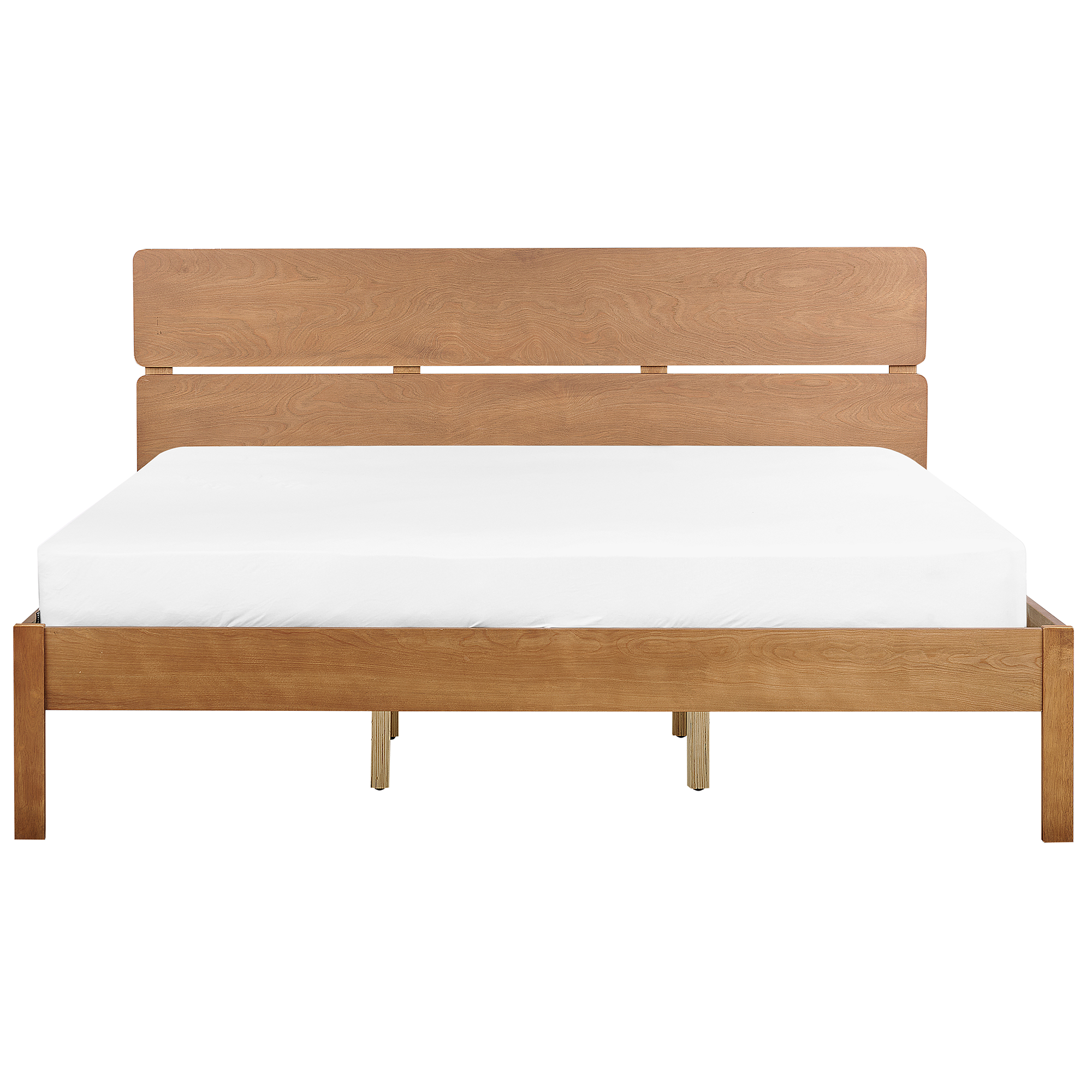 Beliani BOISSET  - Bed met LED - Lichthout - 180 x 200 cm - Rubberhout