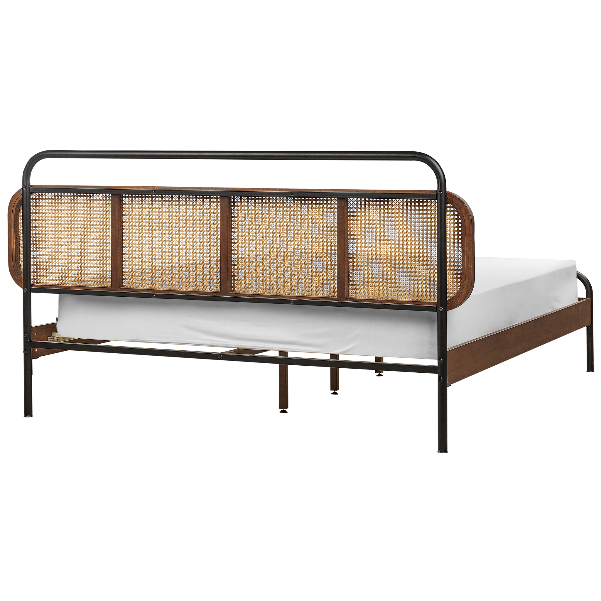 Beliani BOUSSICOURT - Tweepersoonsbed - Bruin - 160 x 200 cm - Rubberhout