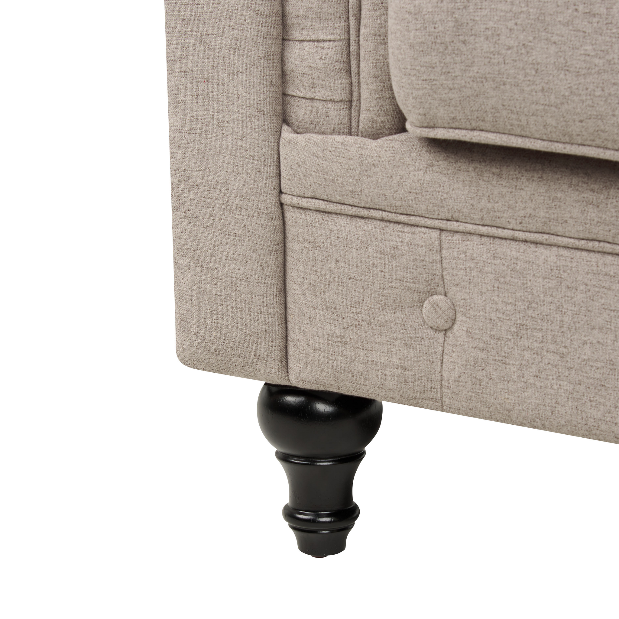 Beliani CHESTERFIELD - Chesterfield fauteuil - Taupe - Polyester