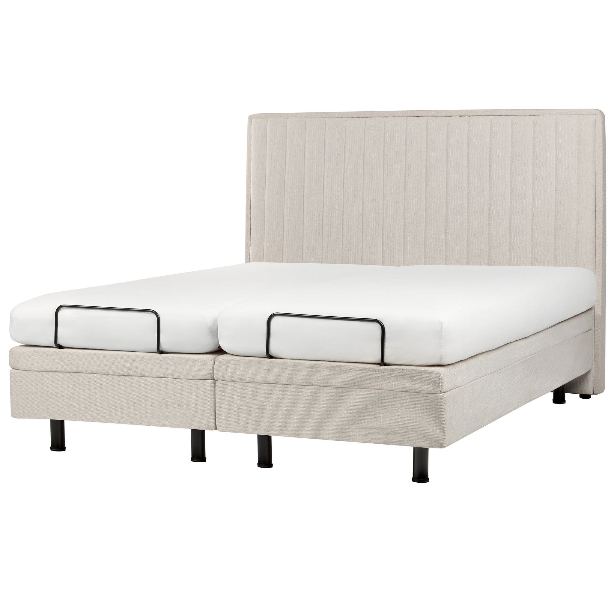 Beliani DUKE II - Tweepersoonsbed - Beige - 160 x 200 cm - Polyester