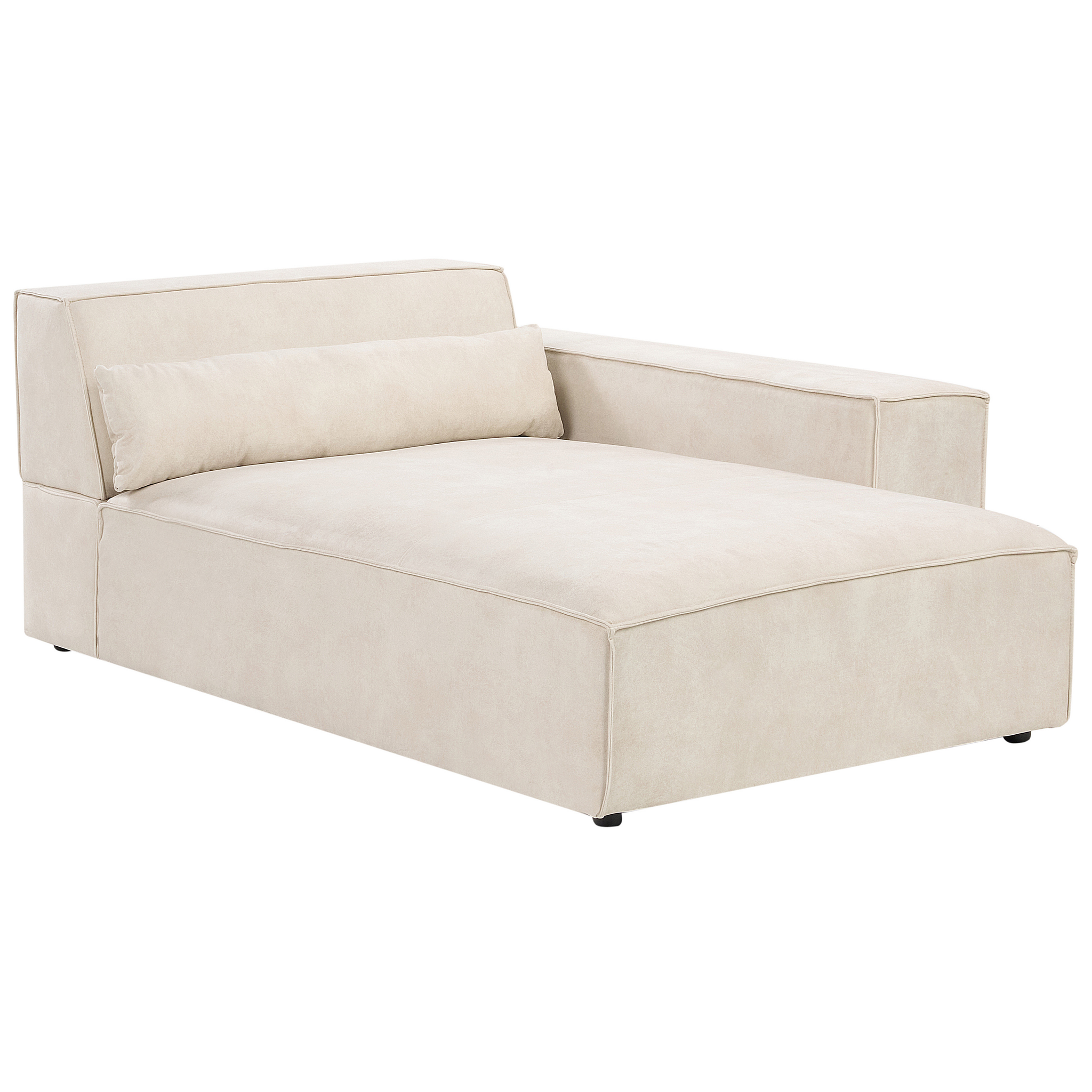 Beliani HELLNAR - Chaise longue - Beige - Linkszijdig - Fluweel