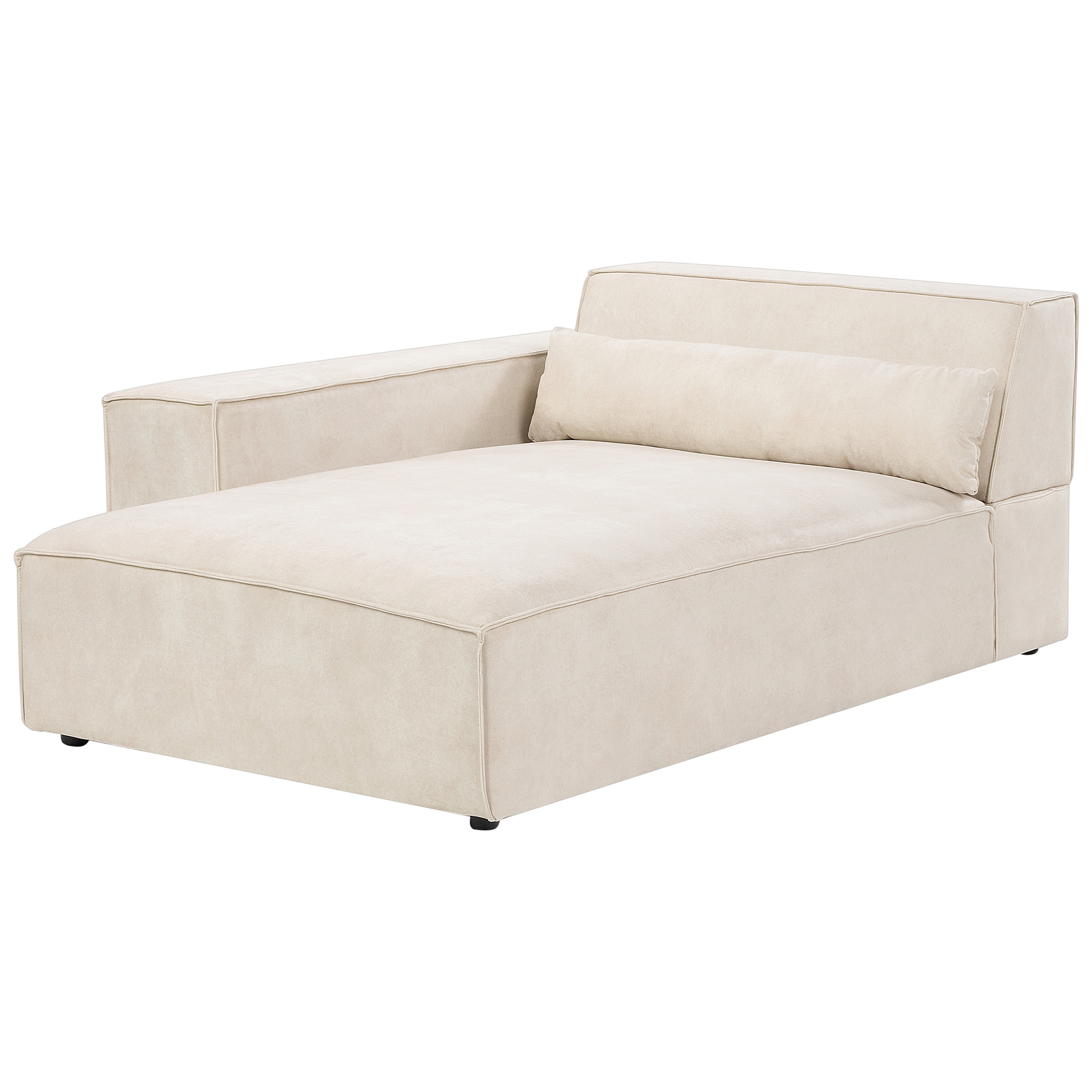 Beliani HELLNAR - Chaise longue - Beige - Rechtszijdig - Fluweel