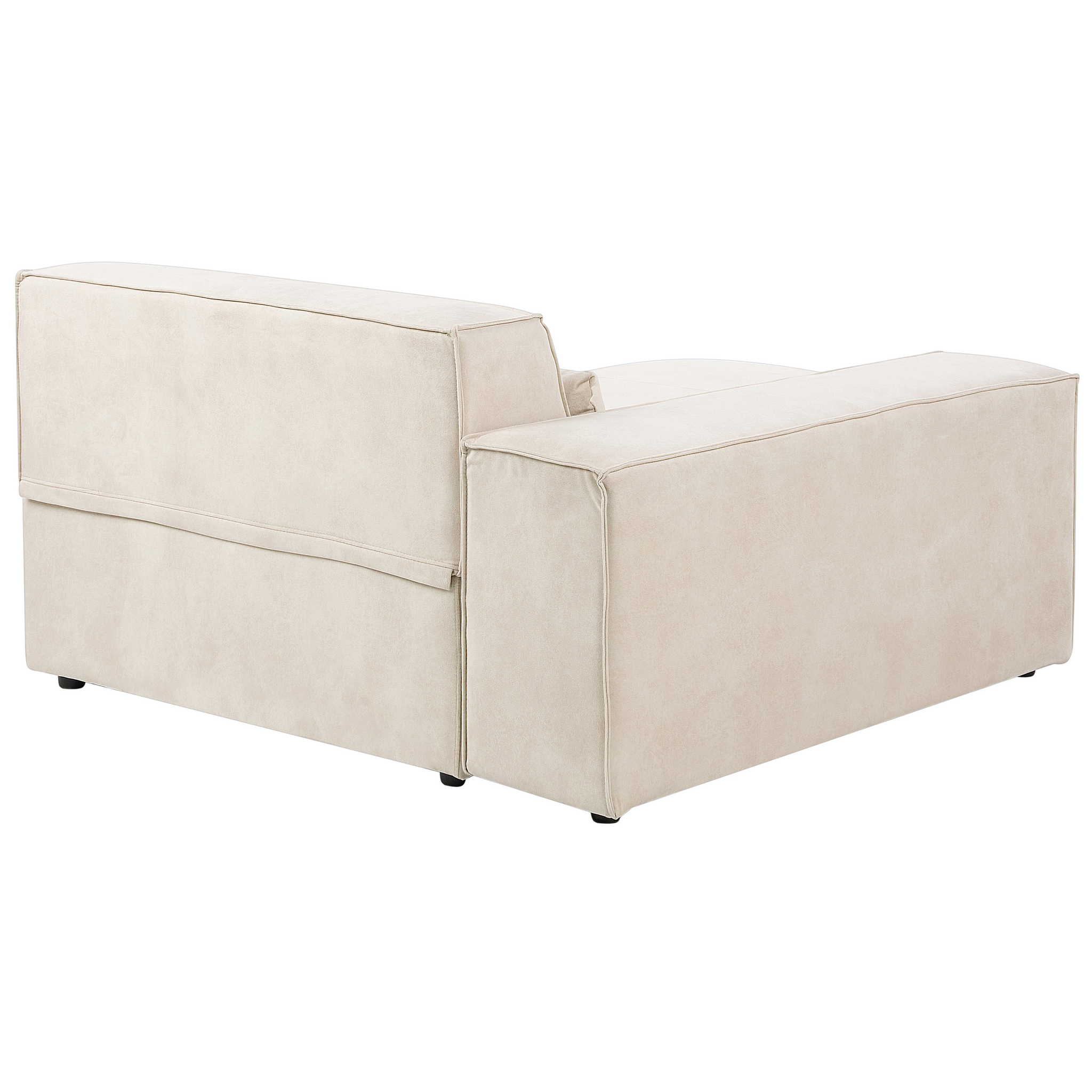 Beliani HELLNAR - Chaise longue - Beige - Rechtszijdig - Fluweel