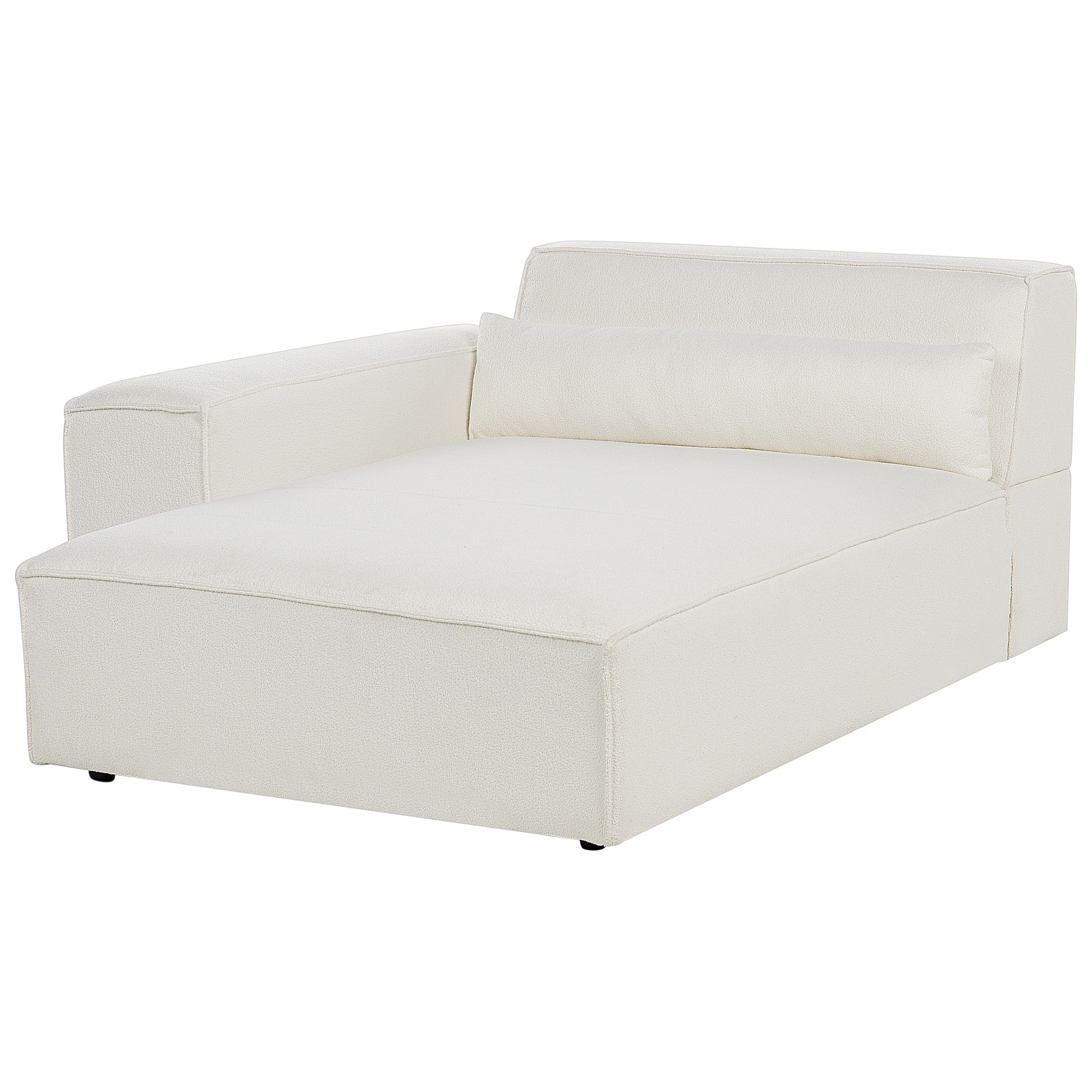 Beliani HELLNAR - Chaise longue - Wit - Rechtszijdig - Bouclé