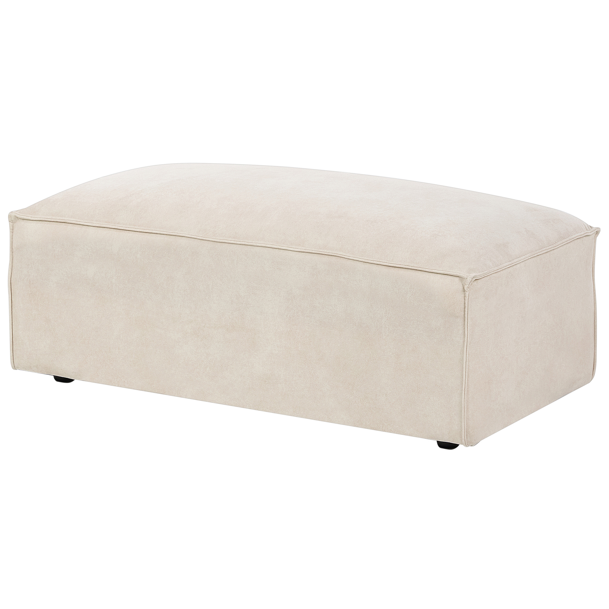 Beliani HELLNAR - Tweezitsbank met ottomaan - Beige - Fluweel