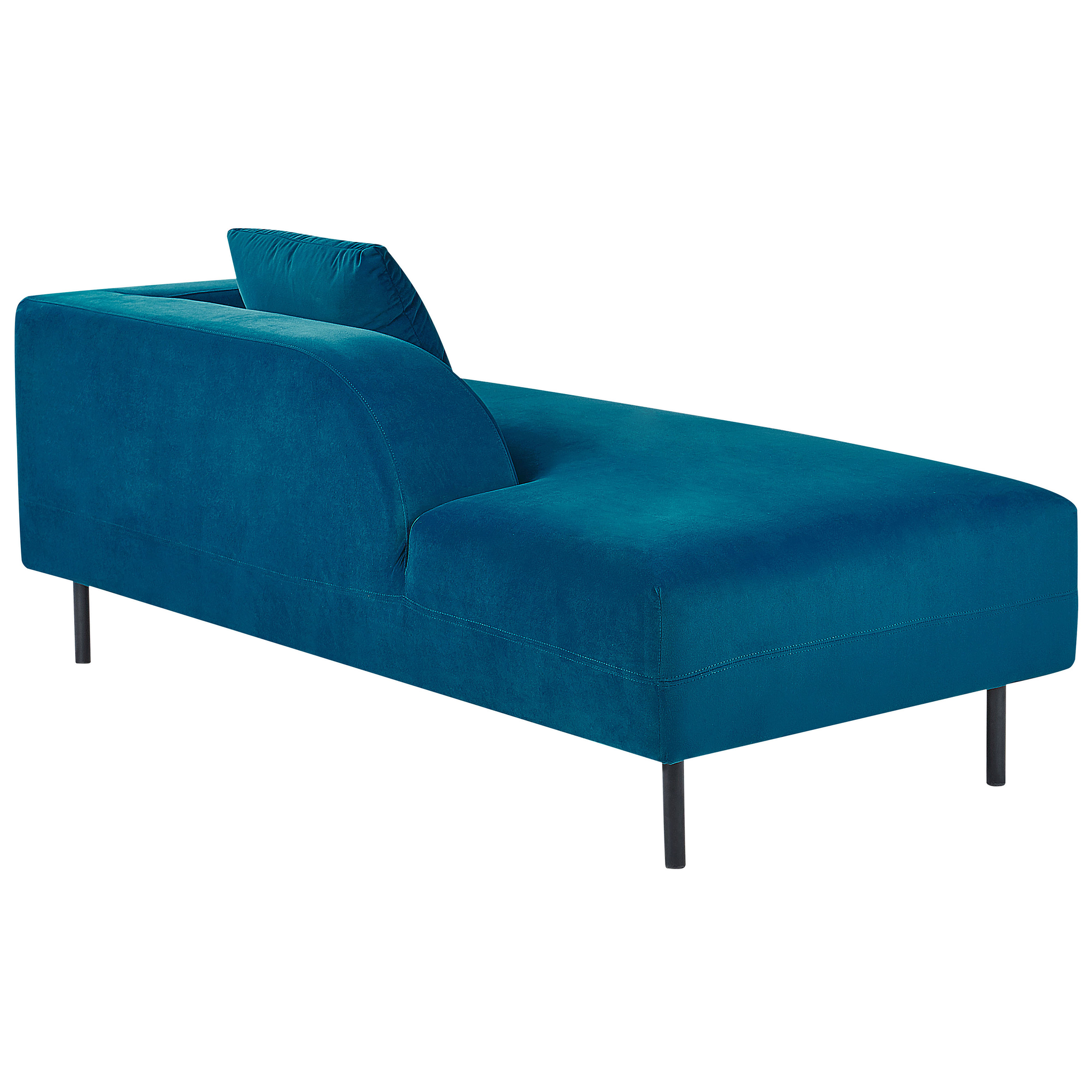 Beliani LE CRAU - Chaise longue - Blauw - Rechtszijdig - Fluweel