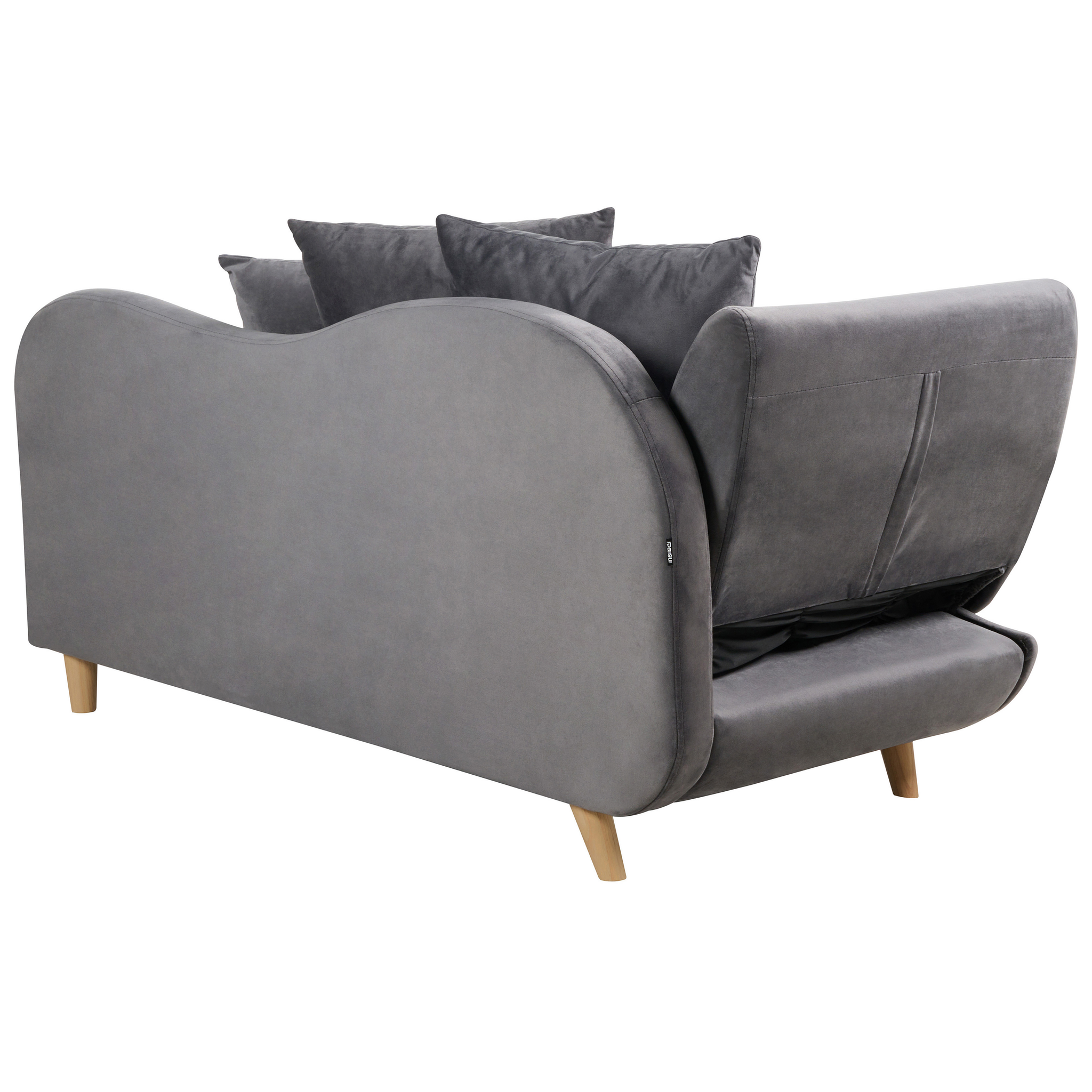 Beliani MERI II - Chaise longue opberg - Donkergrijs - Linkerzijde - Fluweel