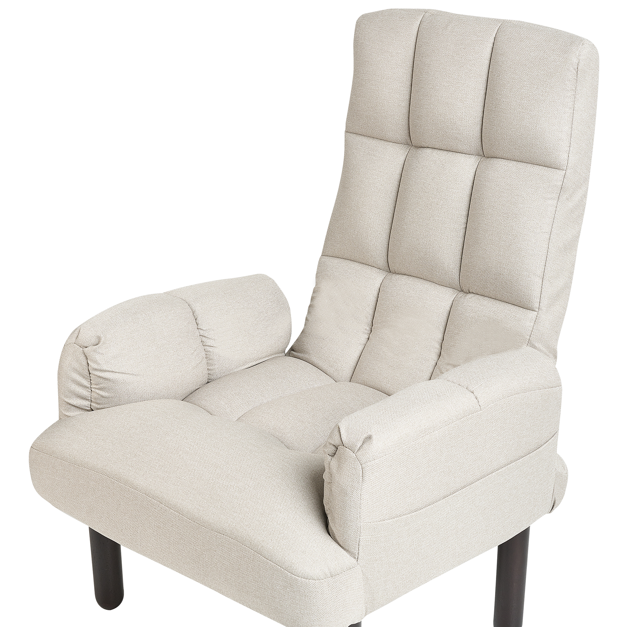 Beliani OLAND - Fauteuil met hocker - Beige - Linnen