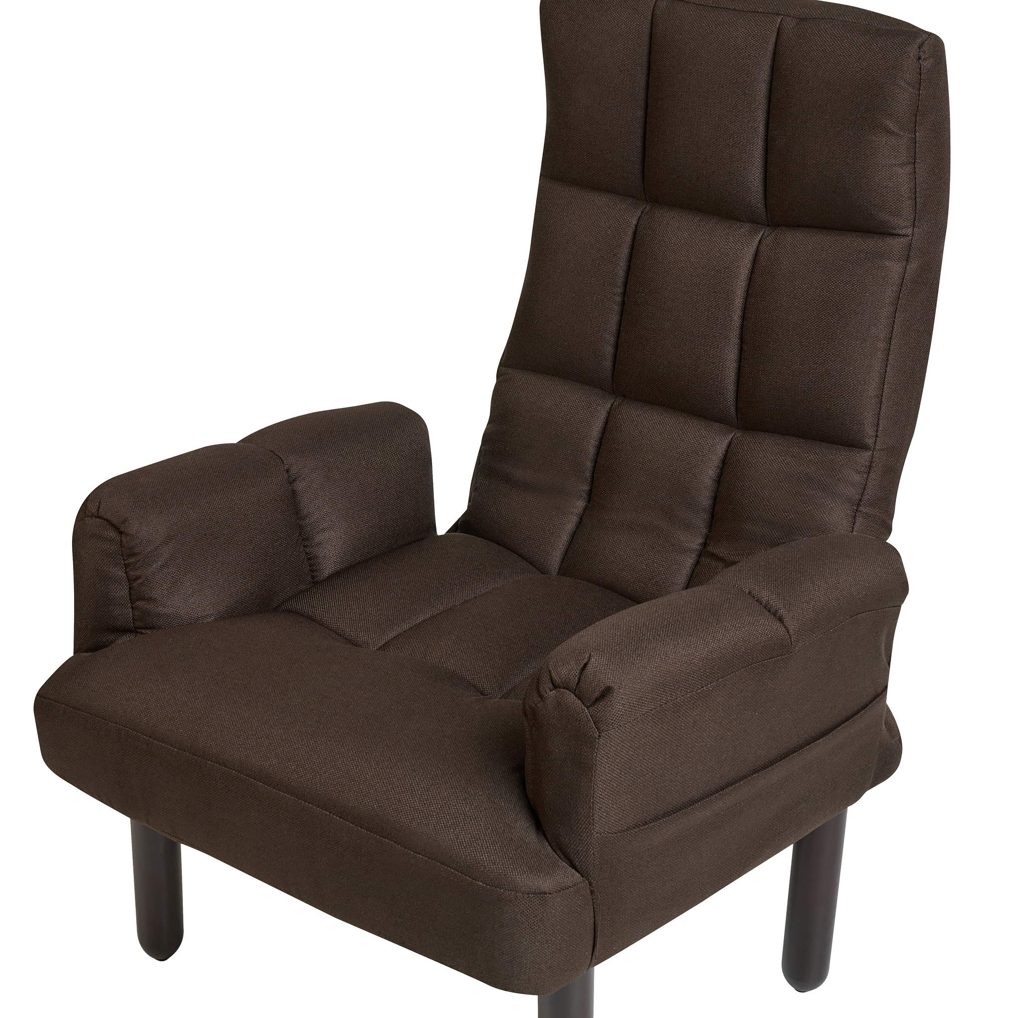 Beliani OLAND - Fauteuil met hocker - Bruin - Linnen