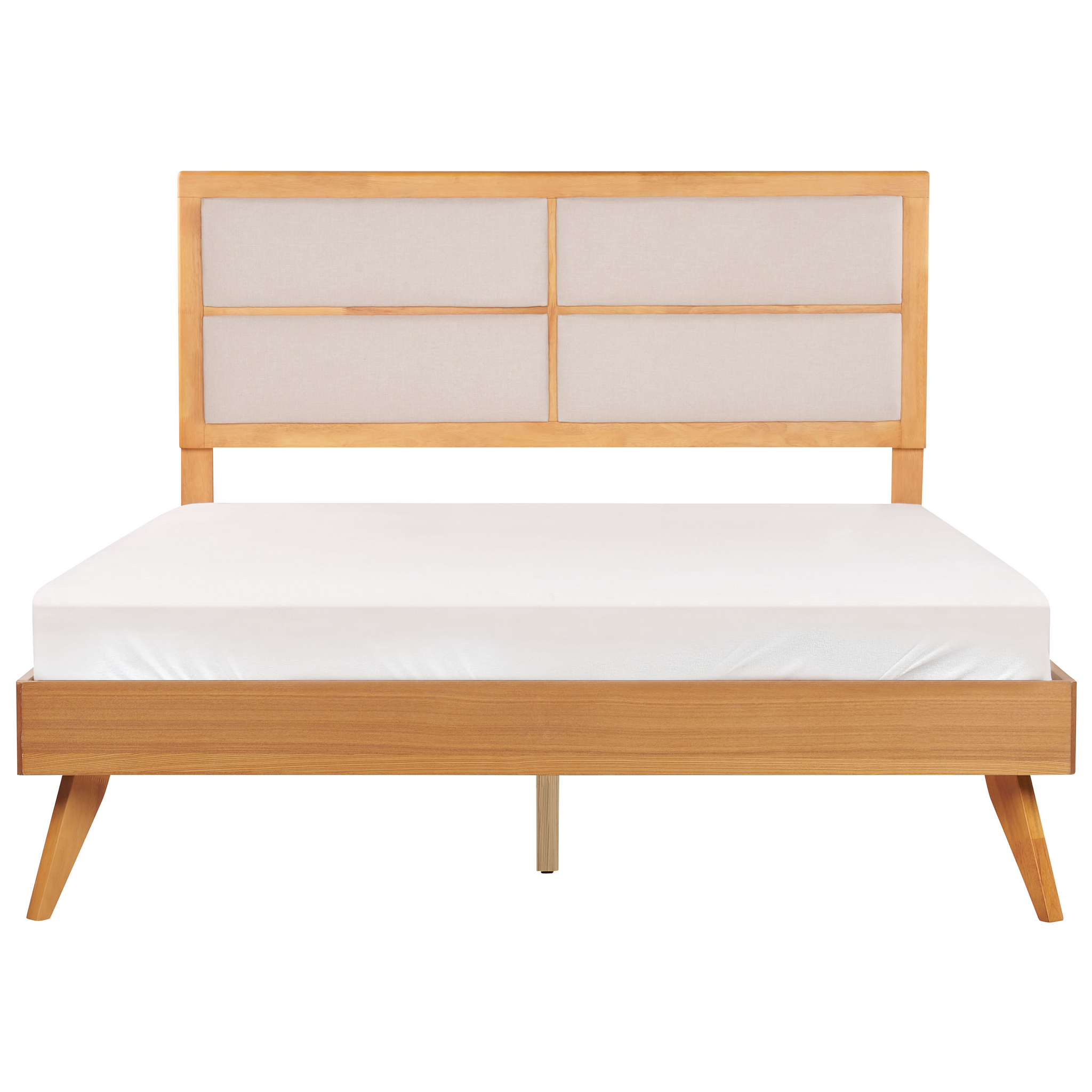 Beliani POISSY - Tweepersoonsbed - Lichthout - 160 x 200 cm - MDF