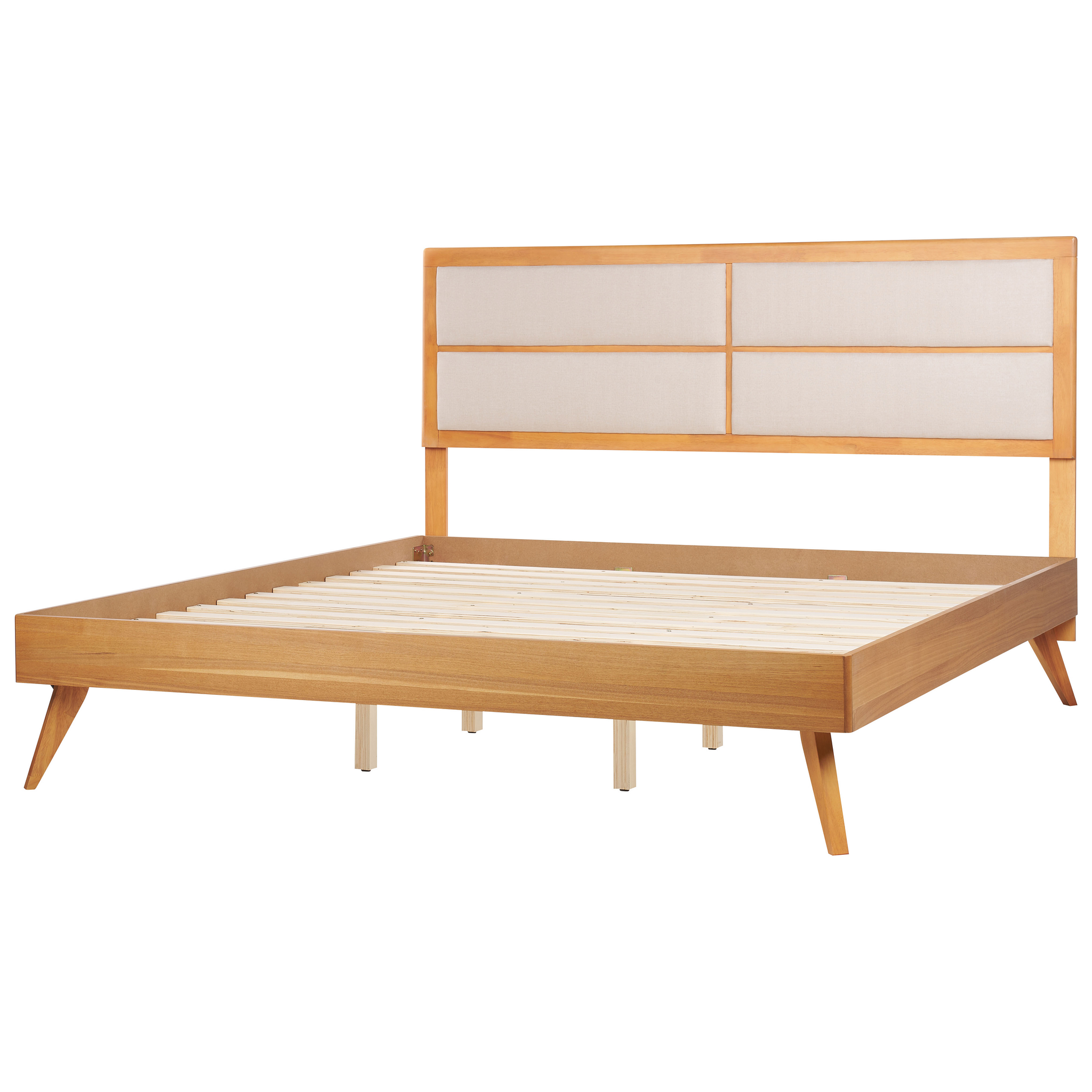 Beliani POISSY - Tweepersoonsbed - Lichthout - 180 x 200 cm - MDF