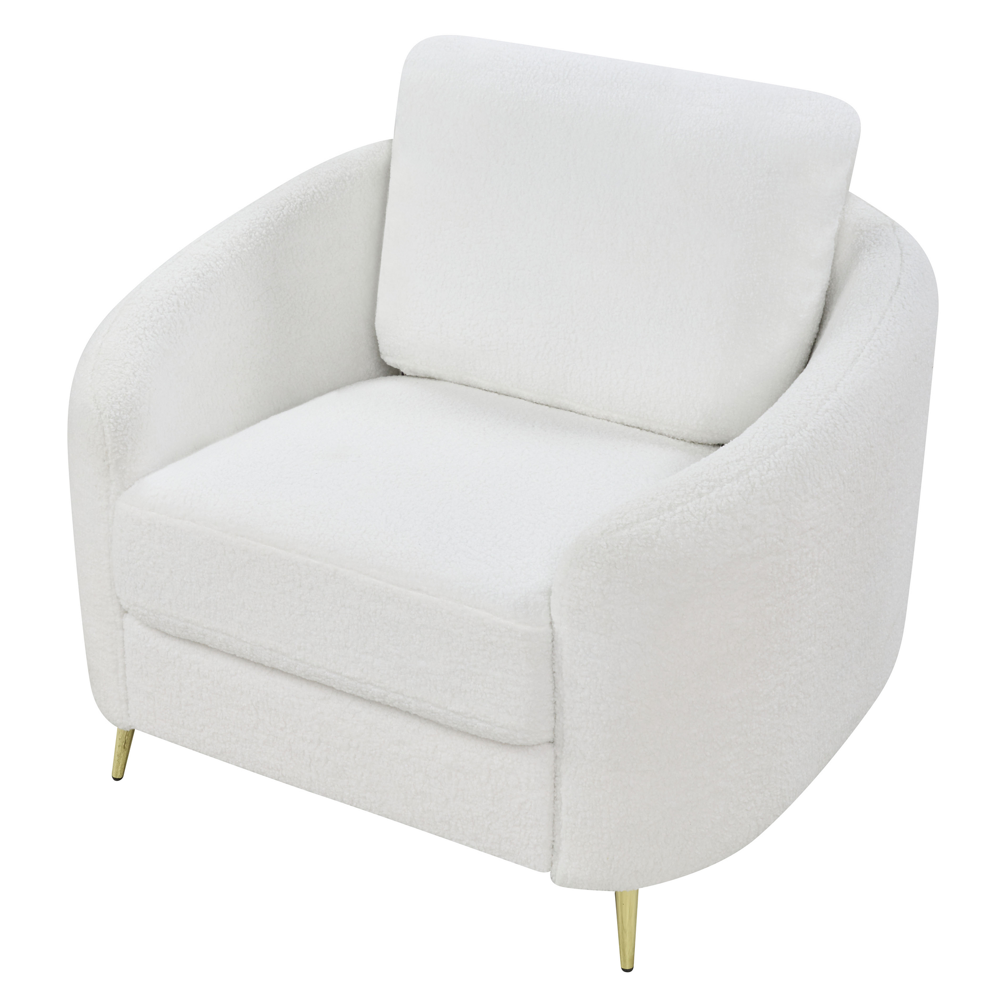 Beliani TROSA - Fauteuil - Wit - Bouclé