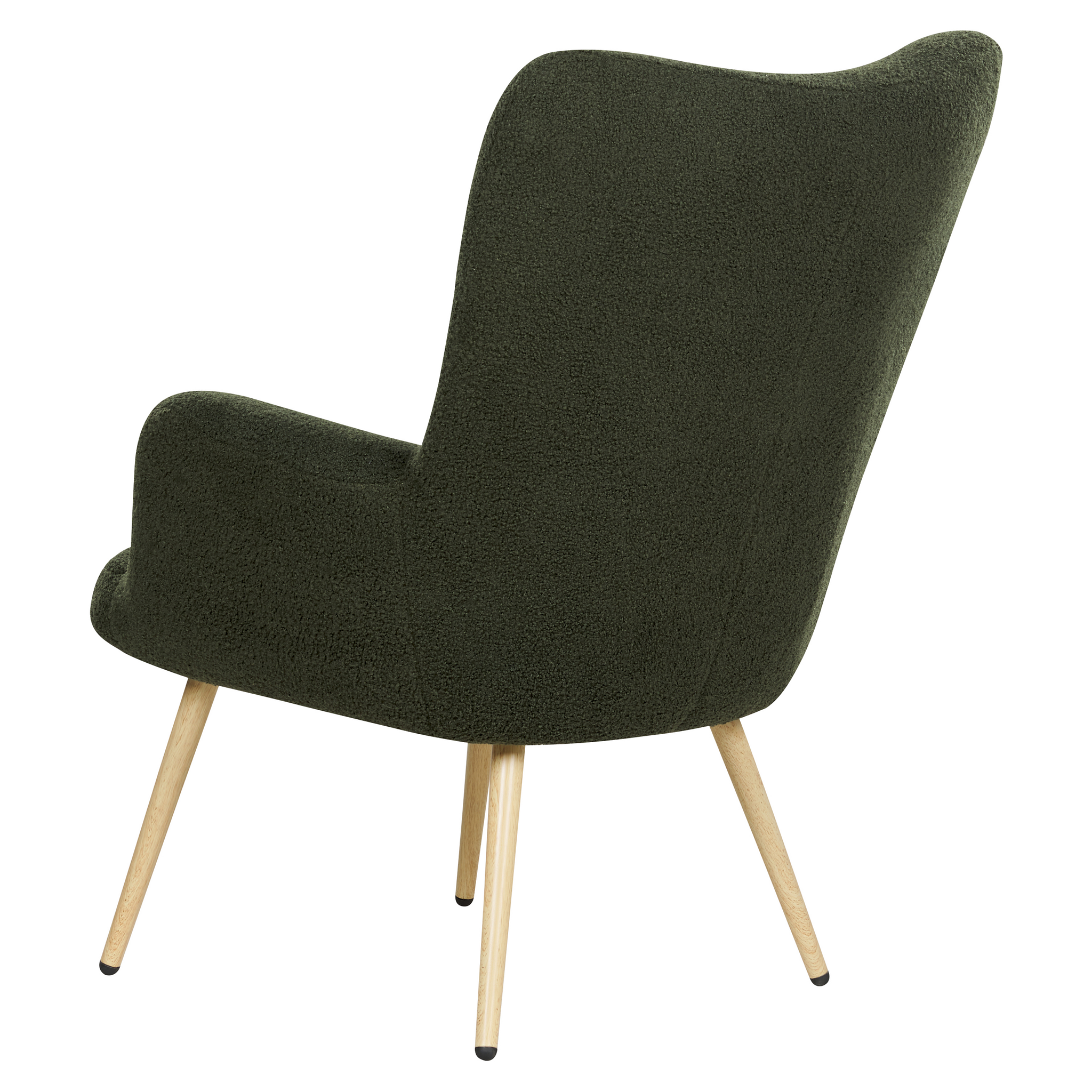 Beliani VEJLE II - Fauteuil met hocker - Donkergroen - Bouclé