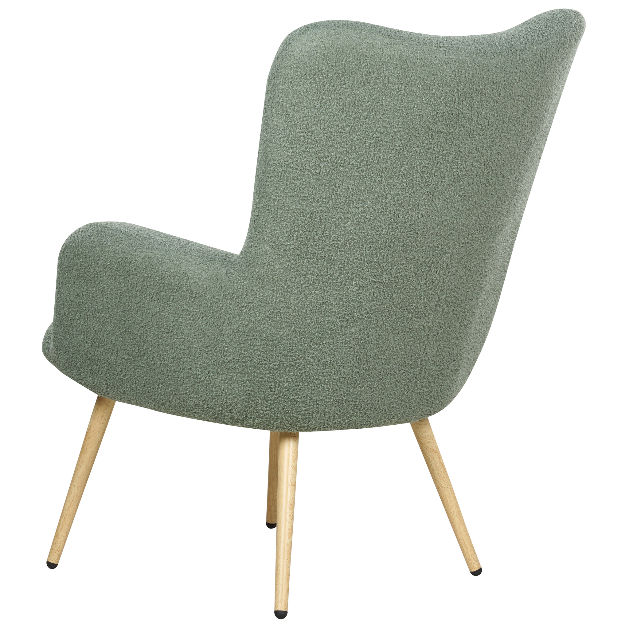 Beliani VEJLE II - Fauteuil met hocker - Lichtgroen - Bouclé